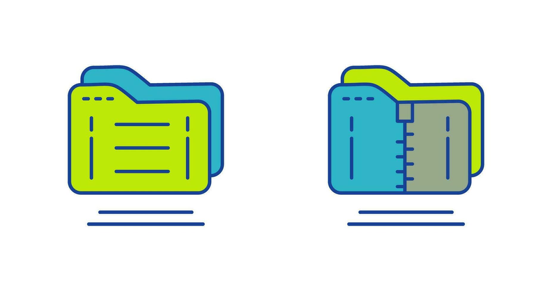 Folder and Compressed Icon vector