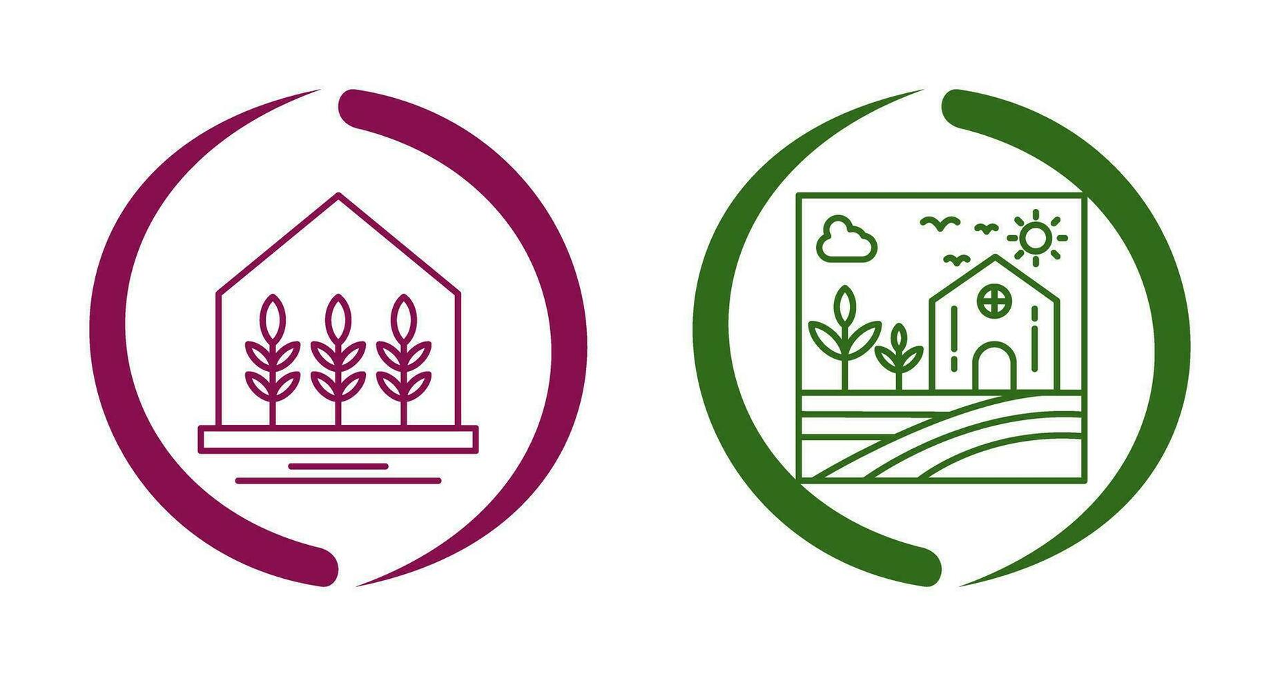 Farm House and Nature Icon vector