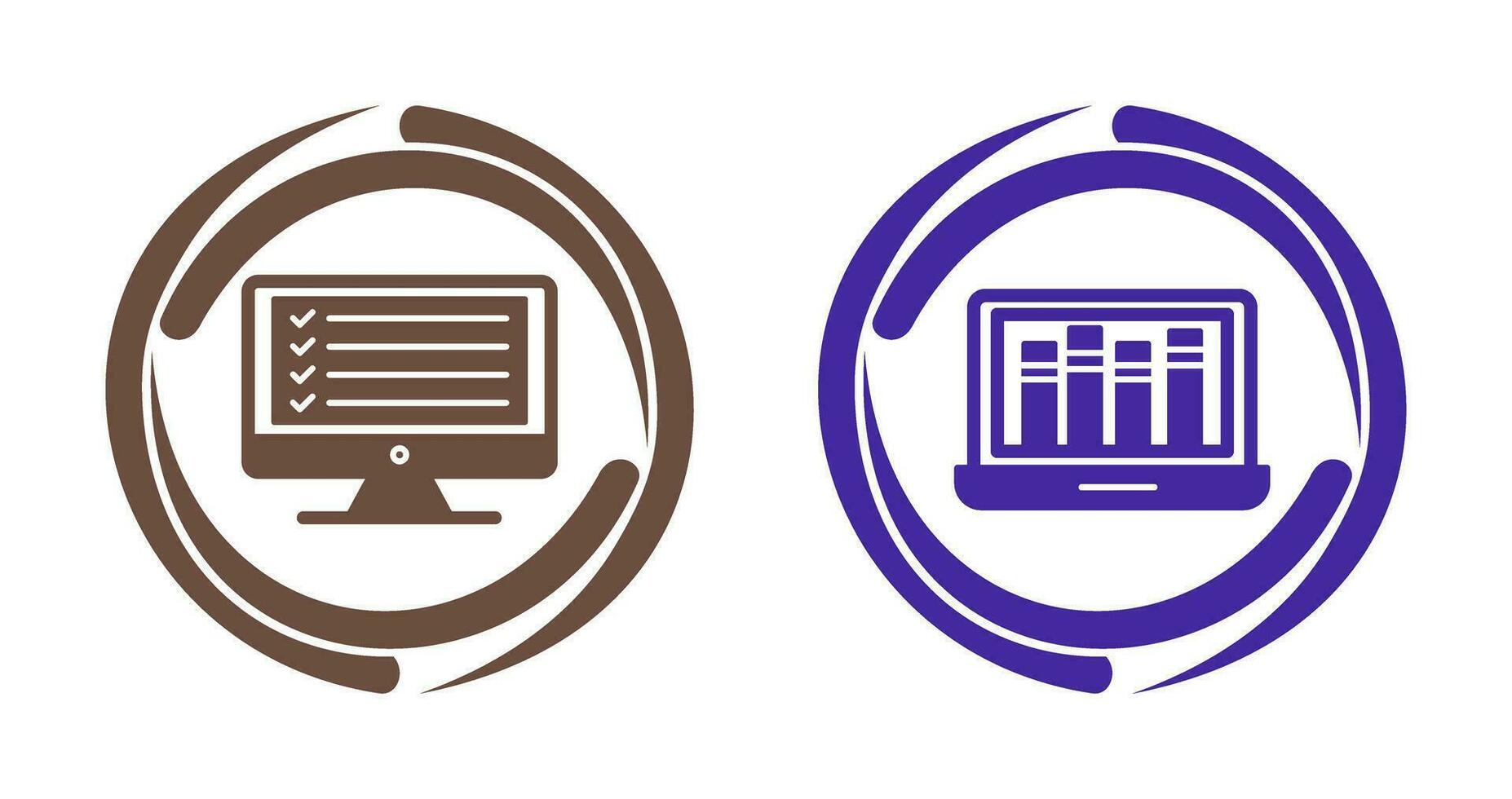 Online Checklist and Online Library Icon vector