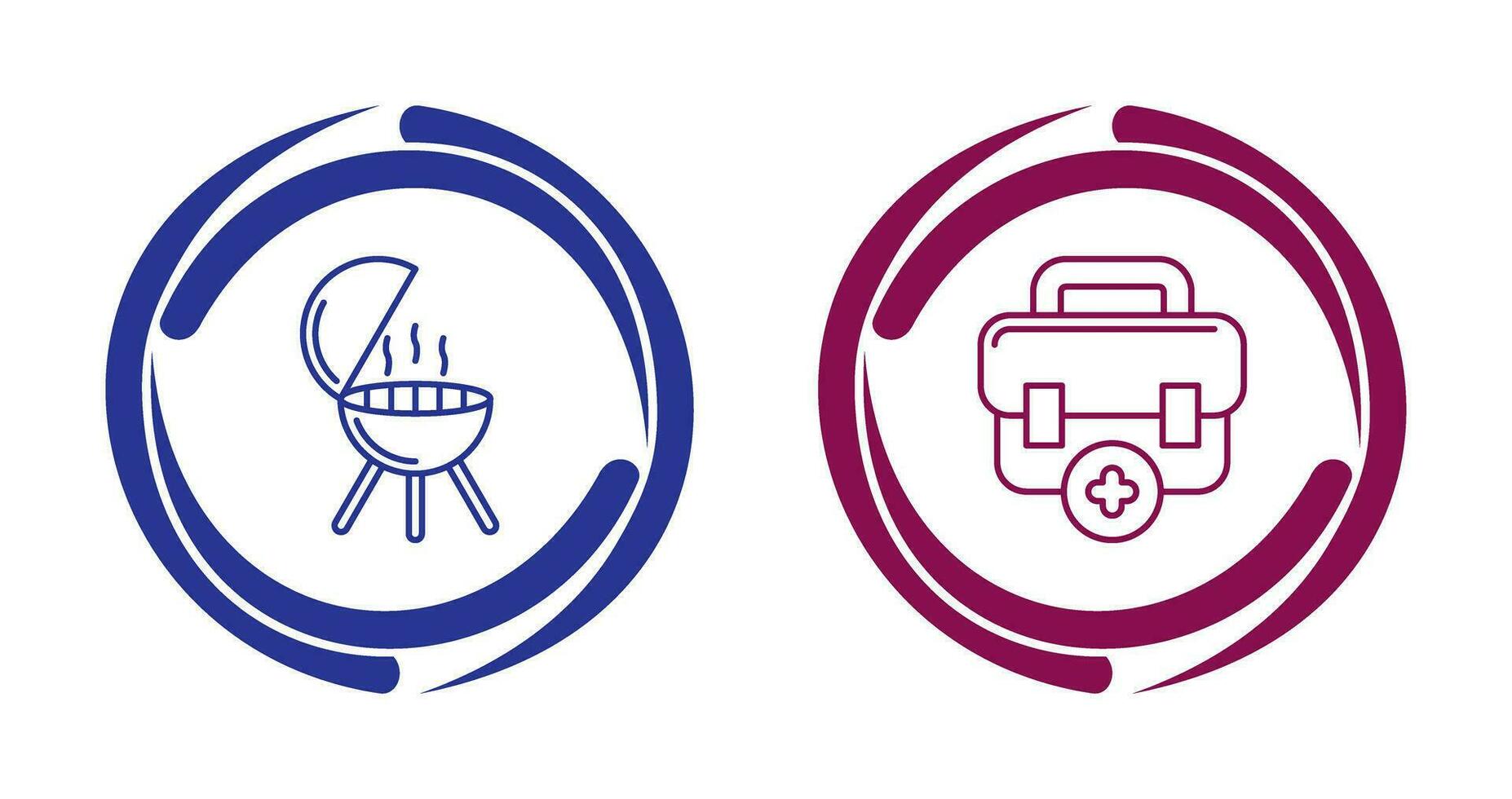 Bbq and First Aid Icon vector
