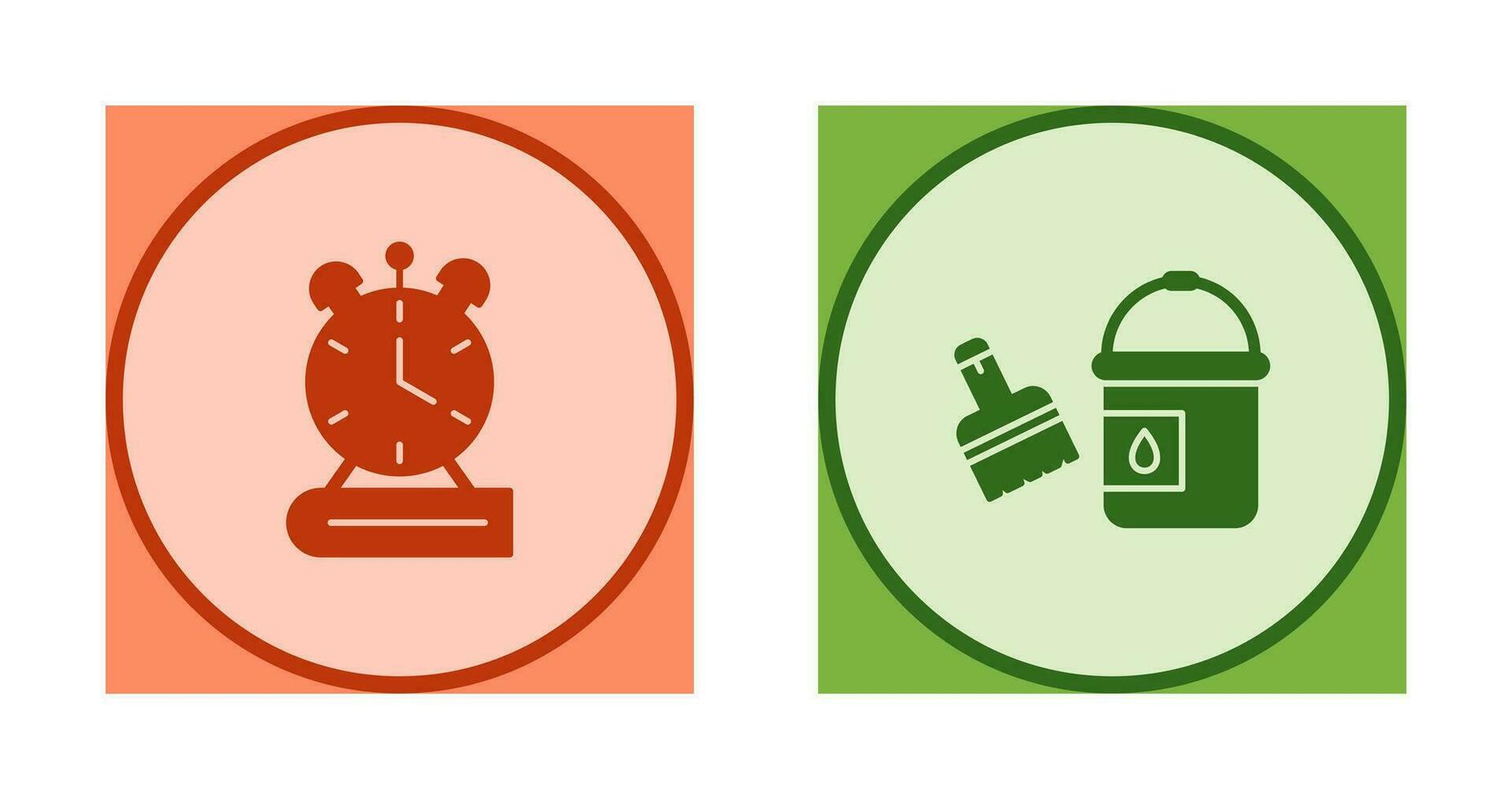 Paint Brush and Alarm Clock Icon vector