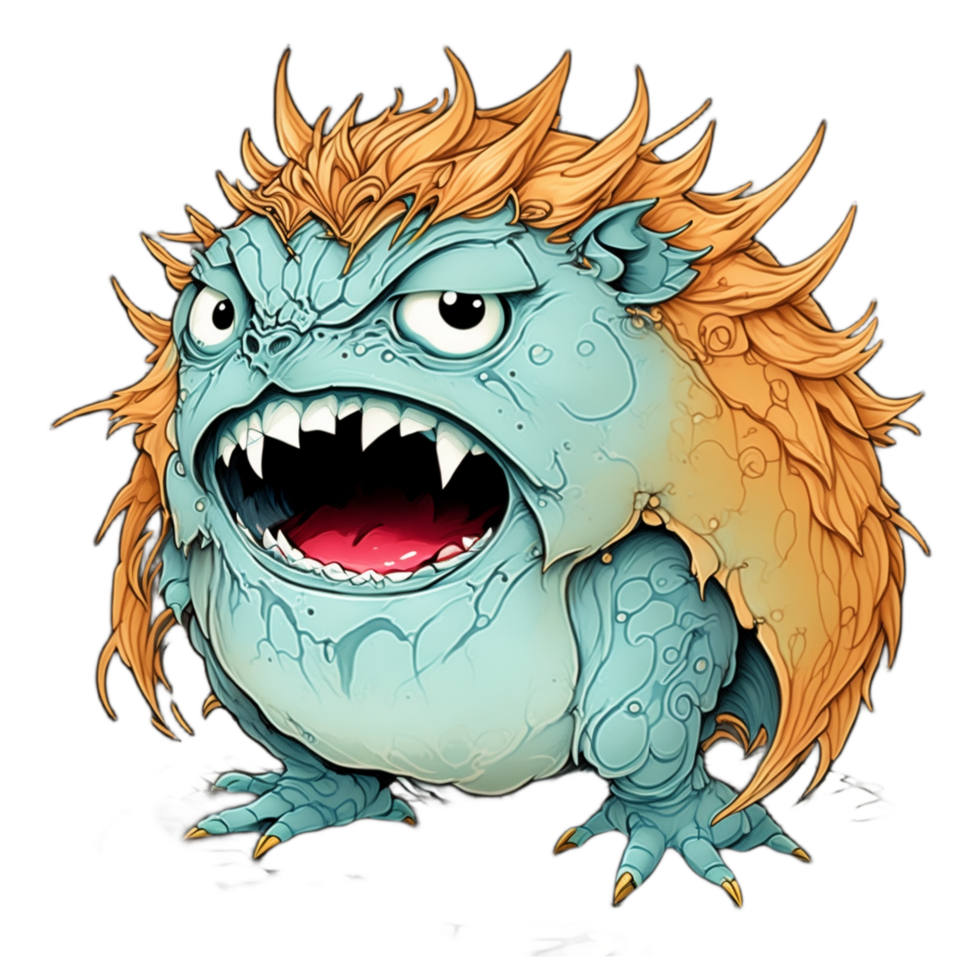 Cute Monster Cartoon PNG Transparent Background Ai Generative