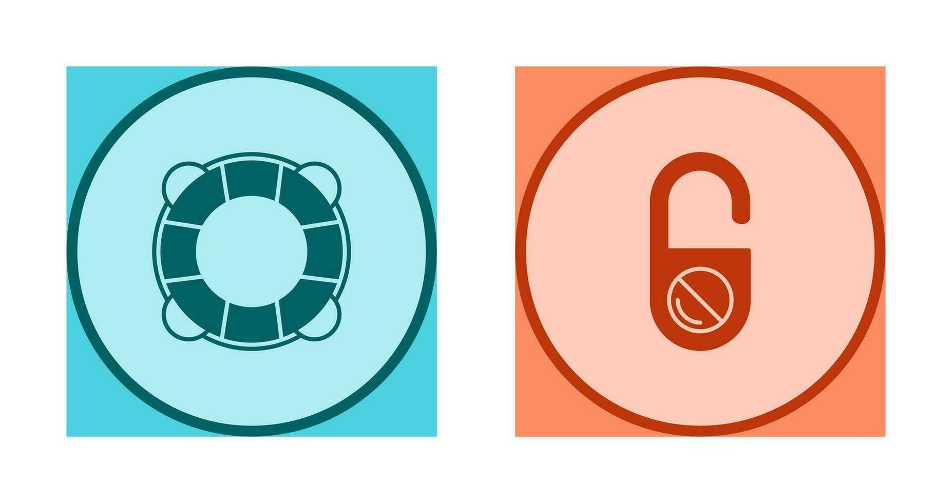 Life Preserver and Do Not Disturb Icon vector