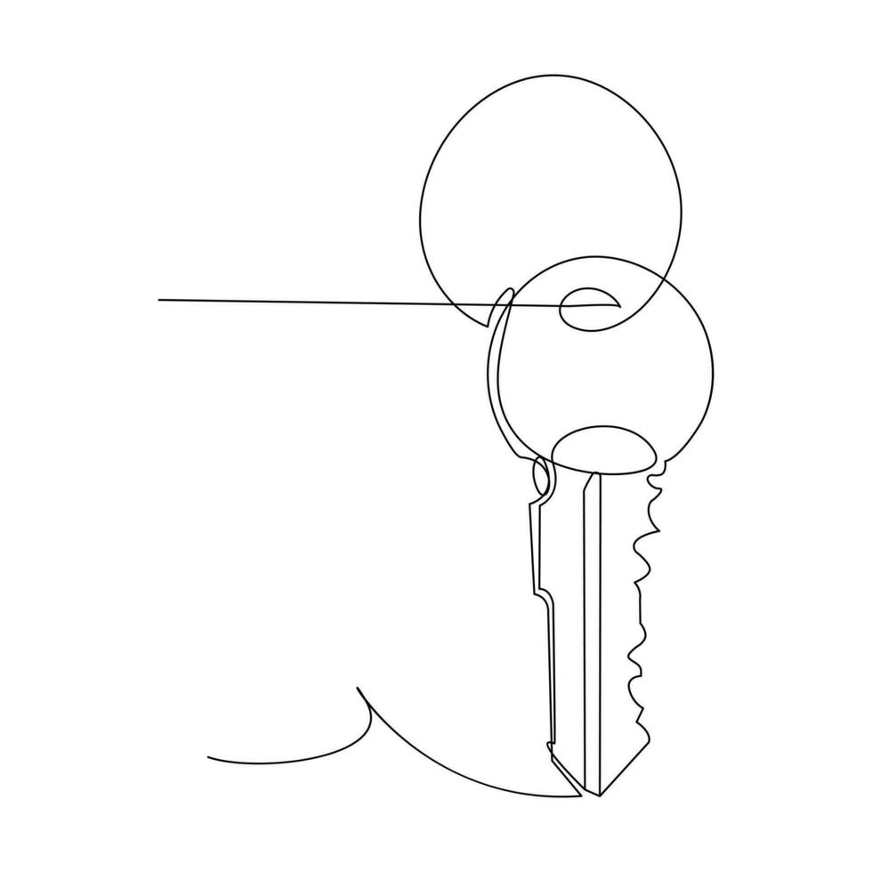 continuo soltero línea bloquear llave contorno vector Arte dibujo