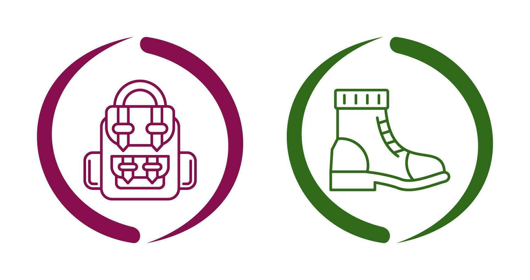 Backpack and Boots Icon vector