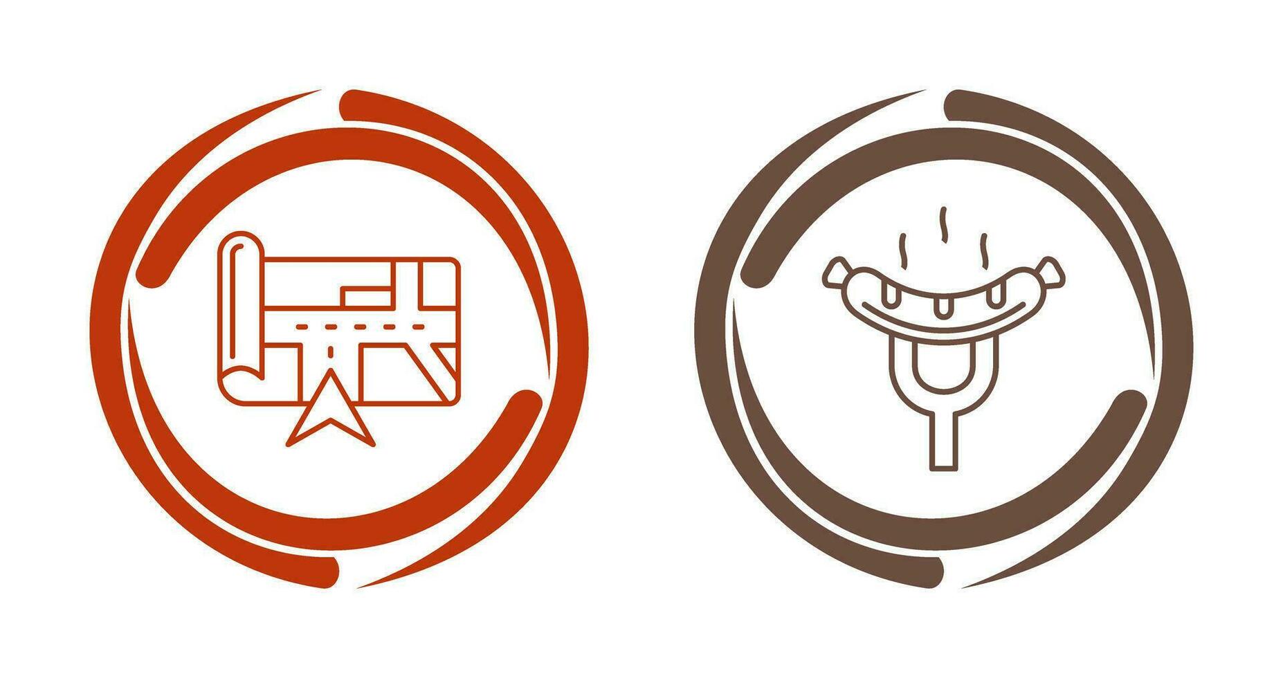 Navigation and Sausage Icon vector