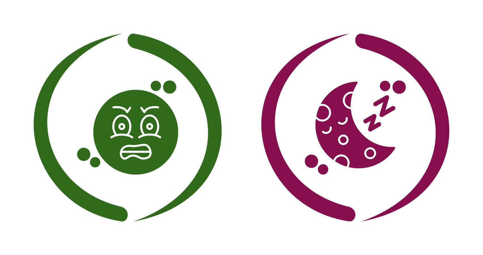 Angry and Sleeping Icon vector