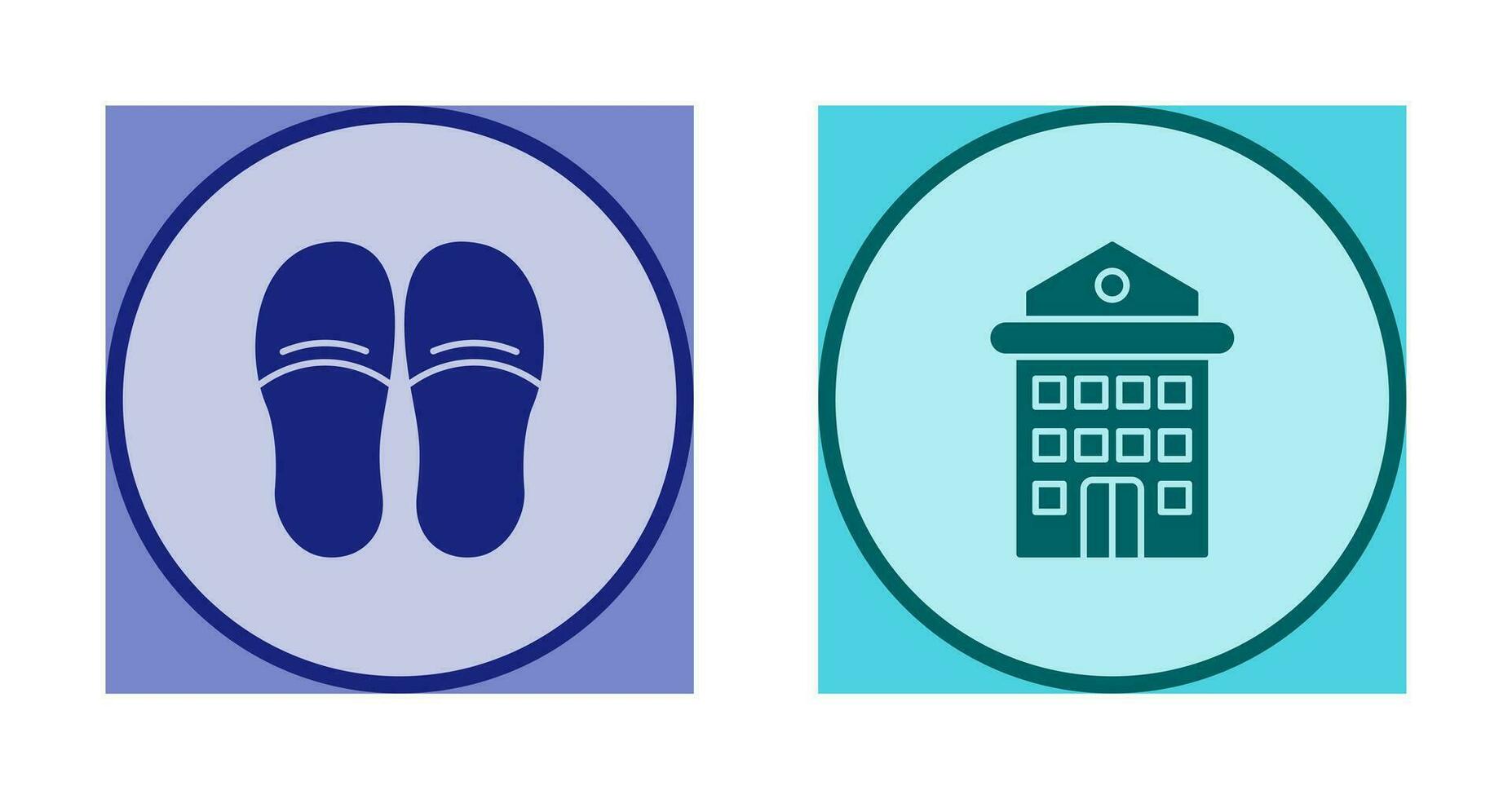 zapatillas y hotel icono vector