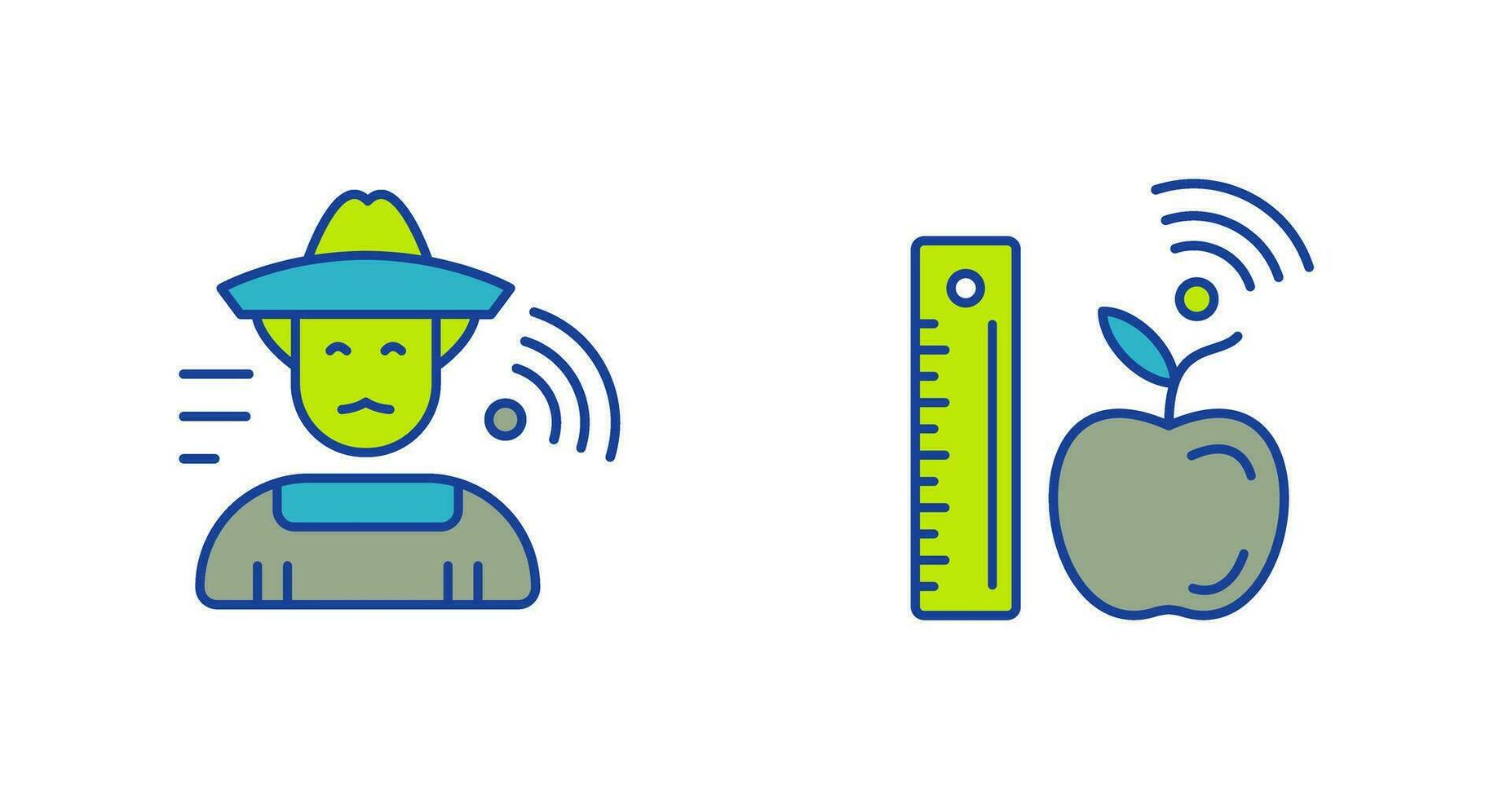 Farmer and Measure and Measure Icon vector