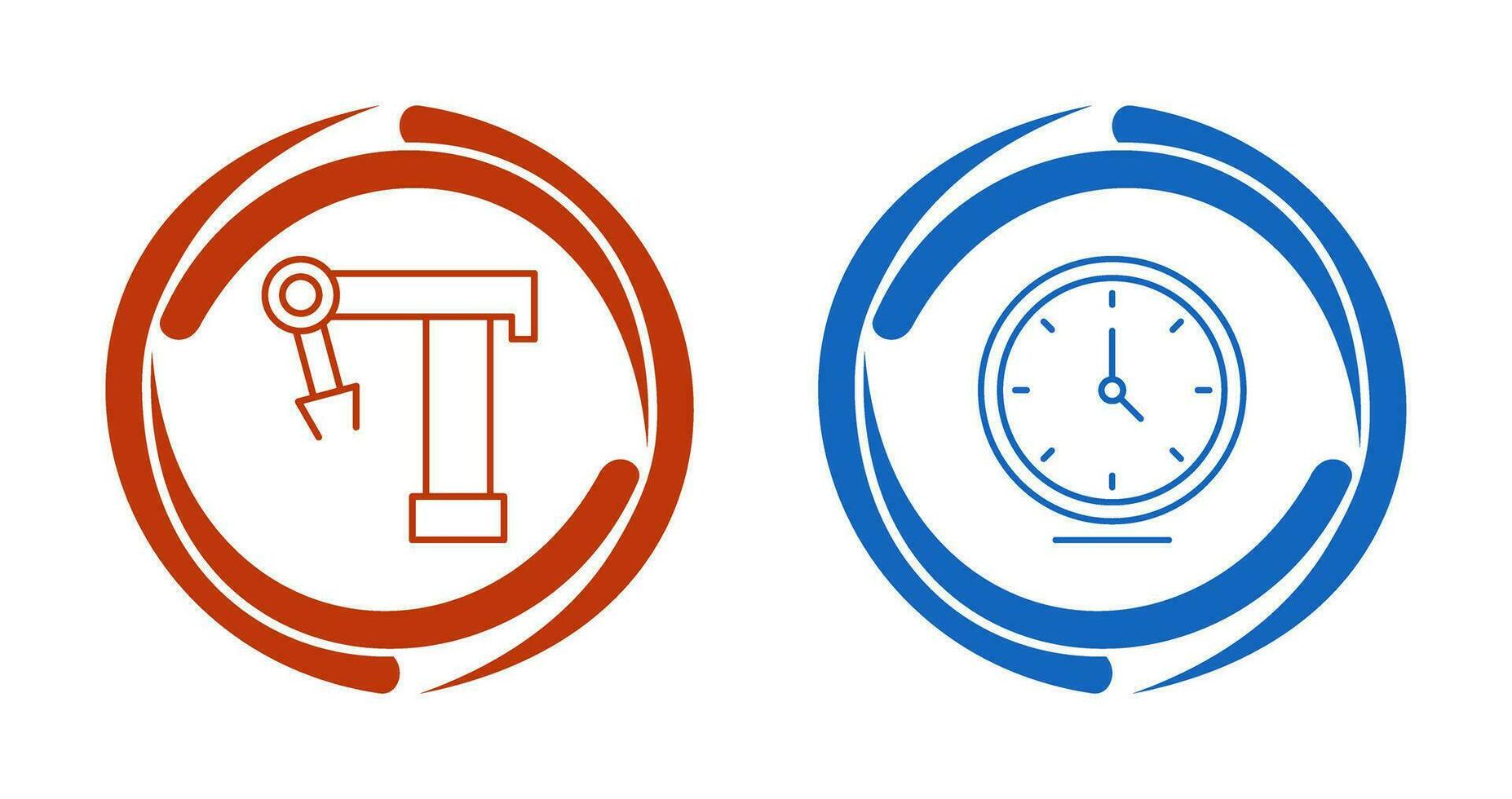 Robotic Arm and Clock Icon vector