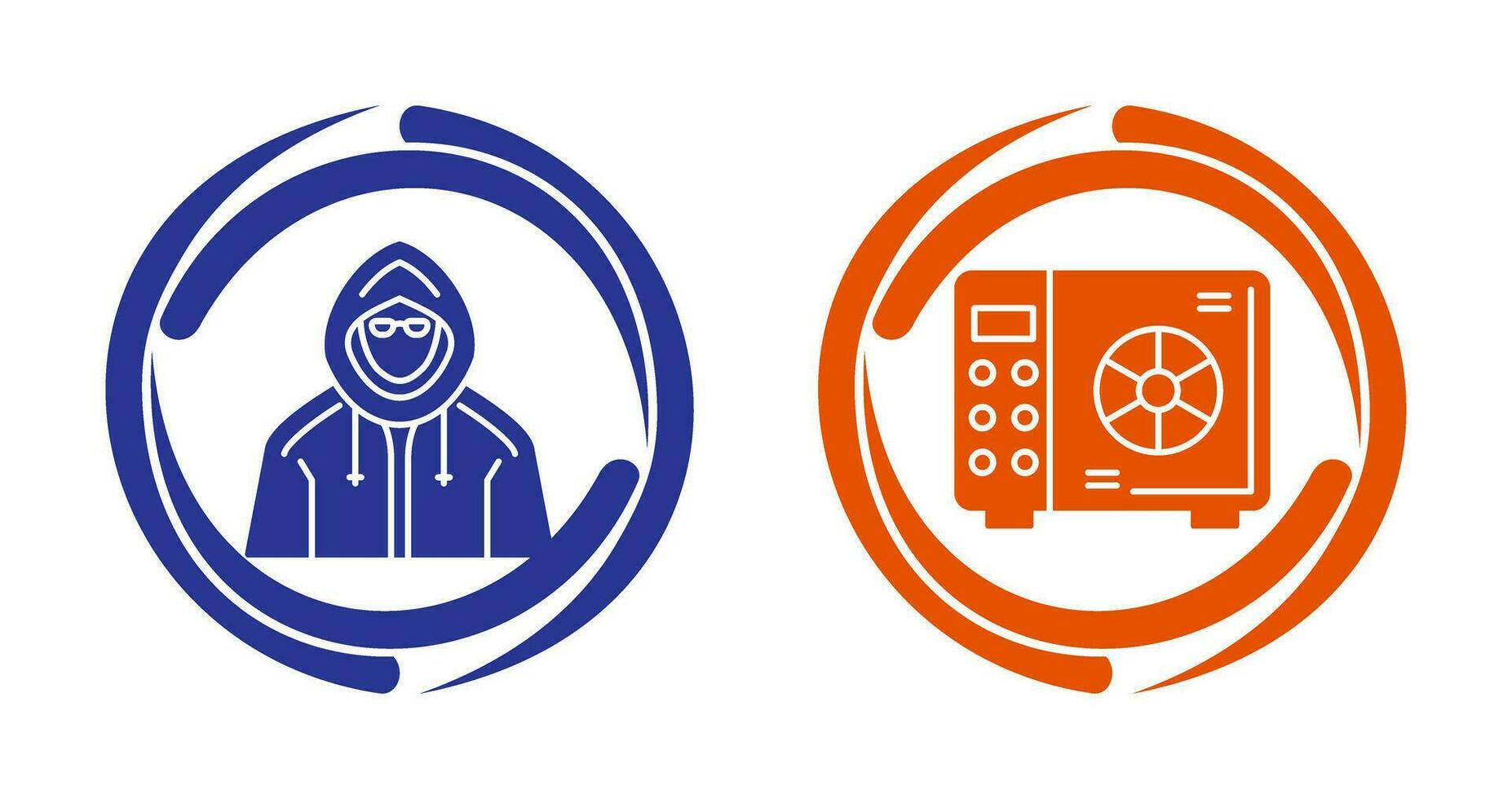 Safe Box and  Hacker Icon vector