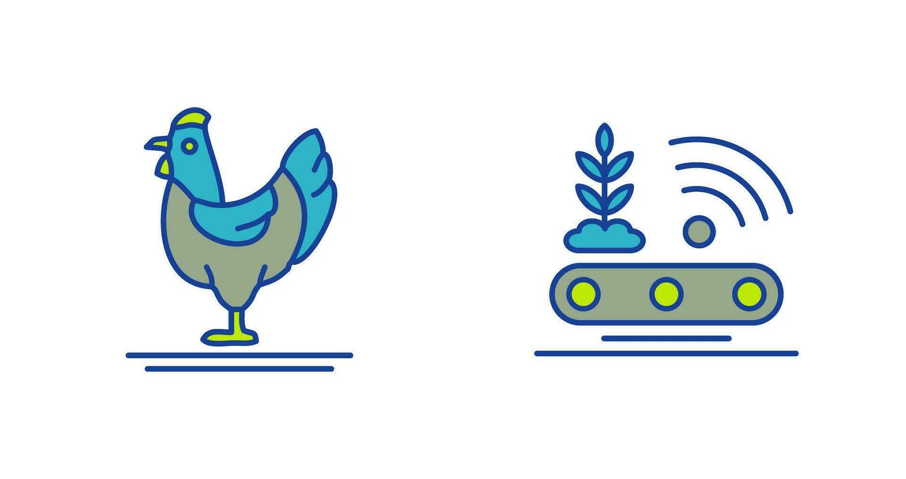 Poultry and Conveyor Icon vector