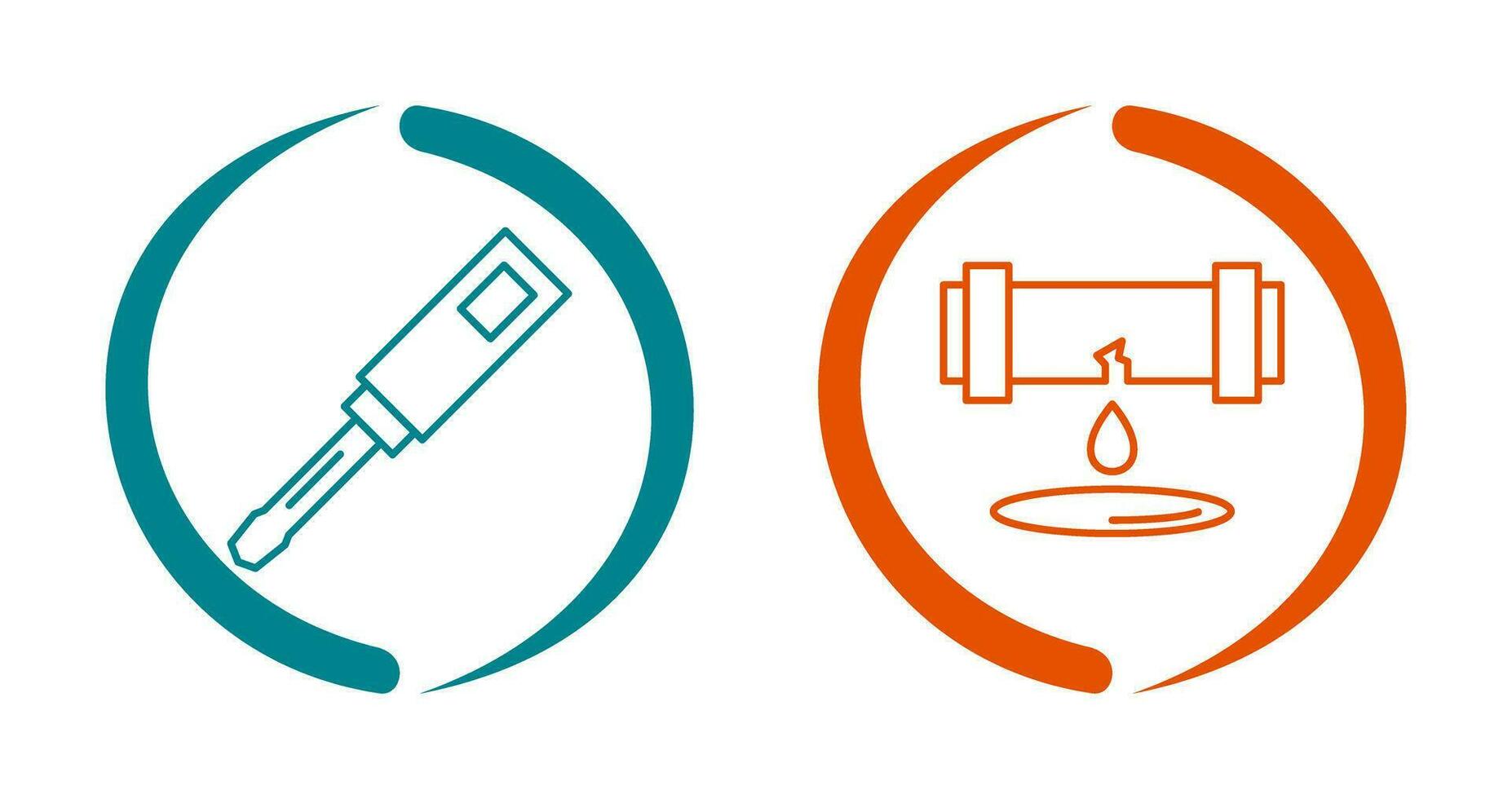 Screwdriver and Leak Icon vector