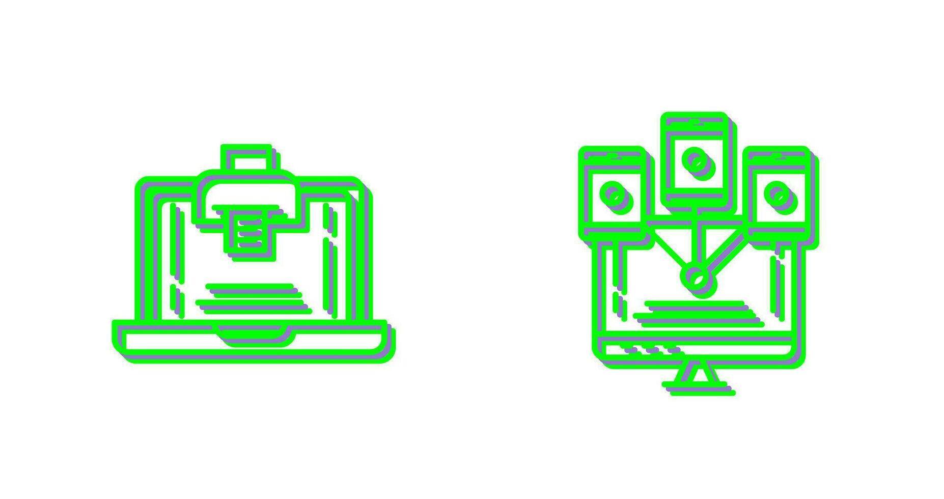 Print and Computer  Icon vector