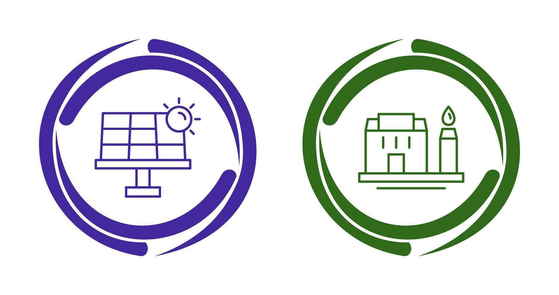 Solar Energy and Factory Icon vector