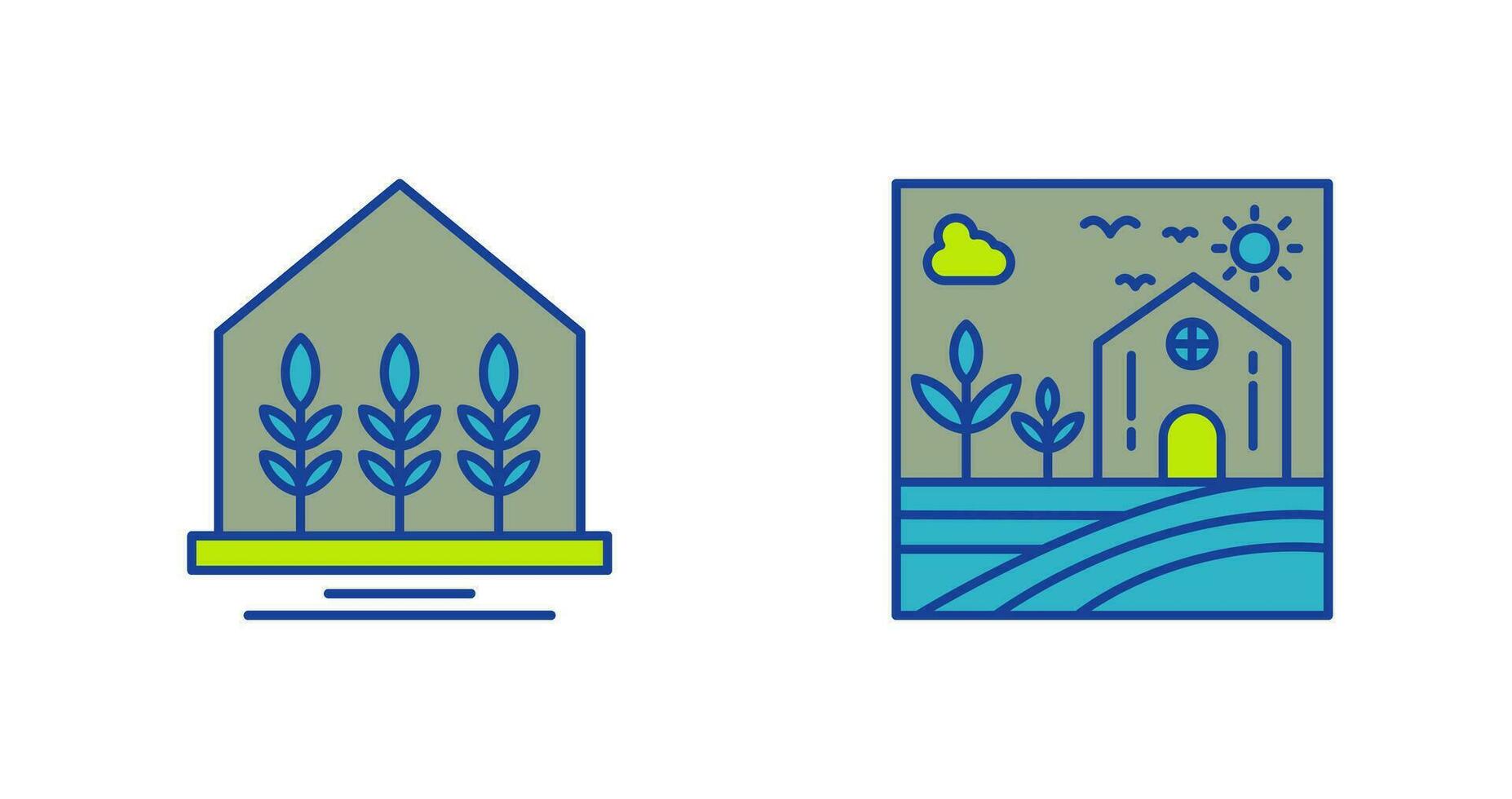 Farm House and Nature Icon vector