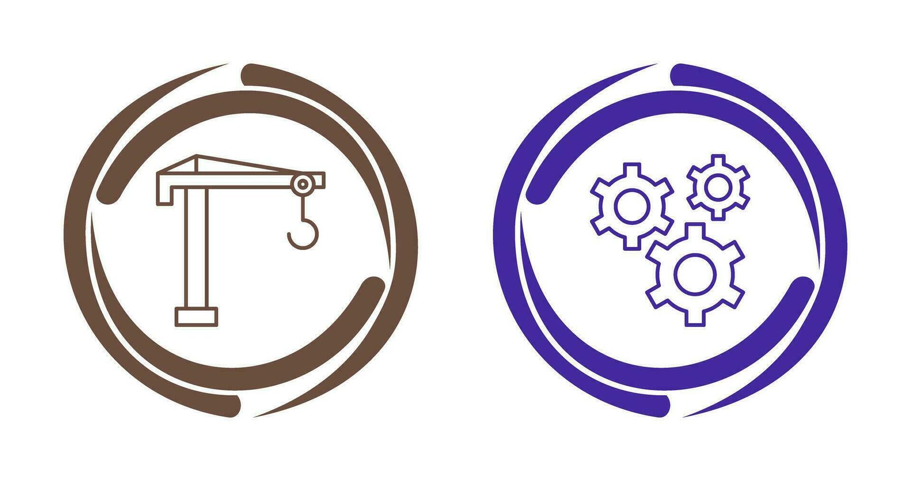 Crane and Gears Icon vector