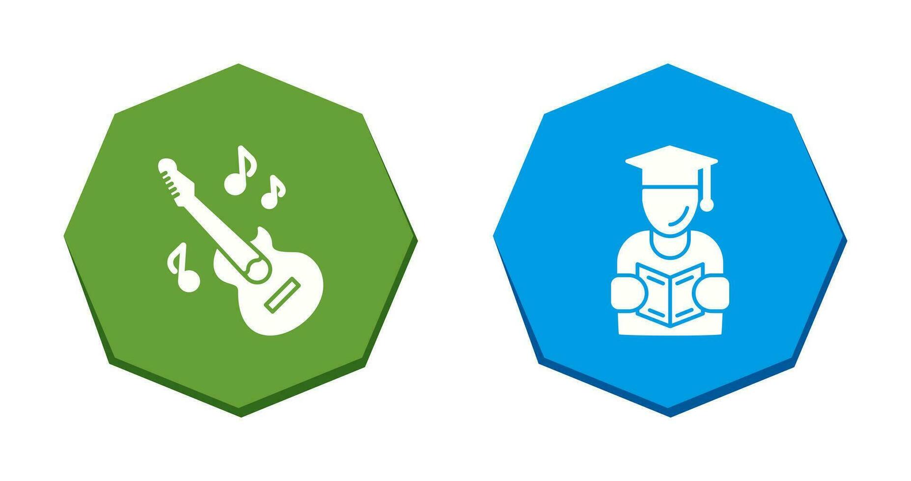 Learning and Guitar Icon vector