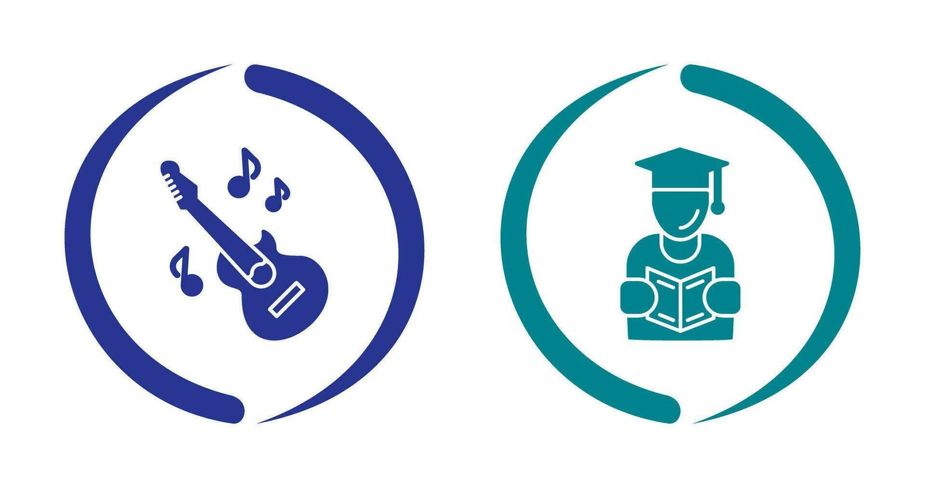 Learning and Guitar Icon vector