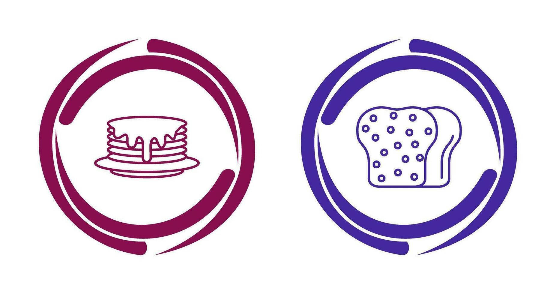 Pancake and Toast Icon vector