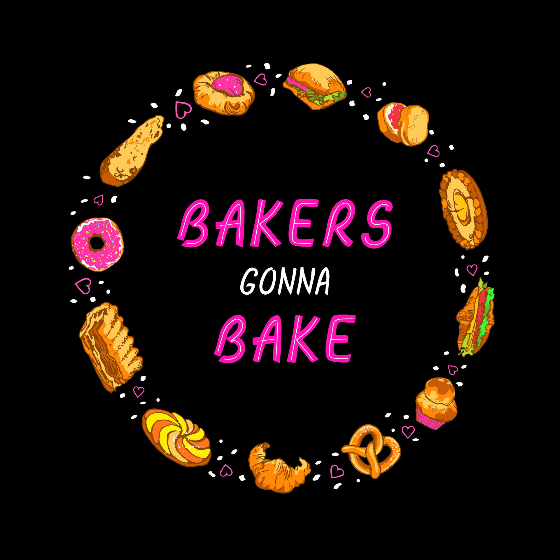 Phrase Bakers Gonna Bake in bakery frame 32894577 Vector Art at Vecteezy