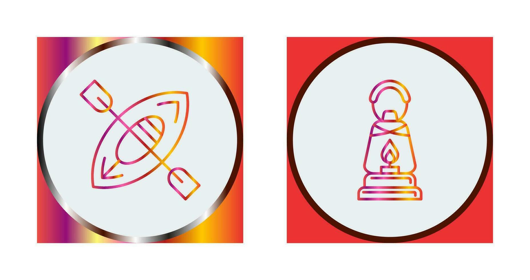 Kayak and Lamp Icon vector
