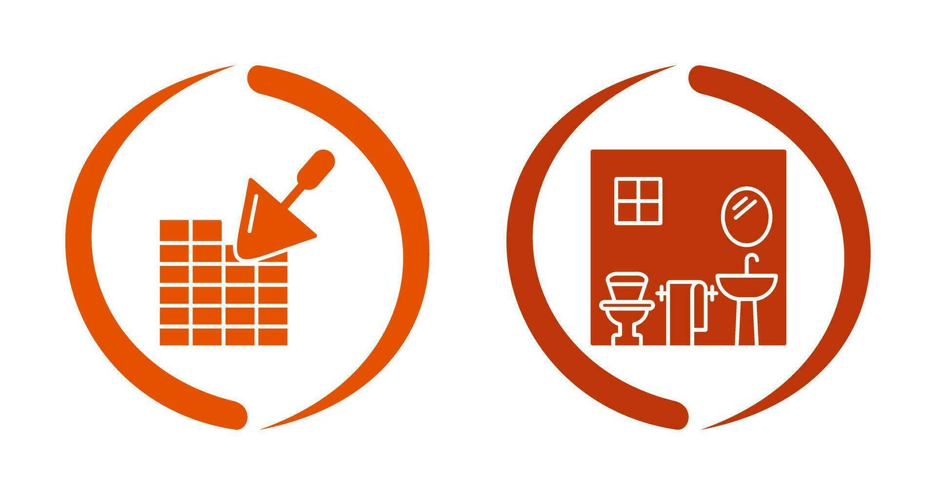 Brickwall and Bathroom Icon vector