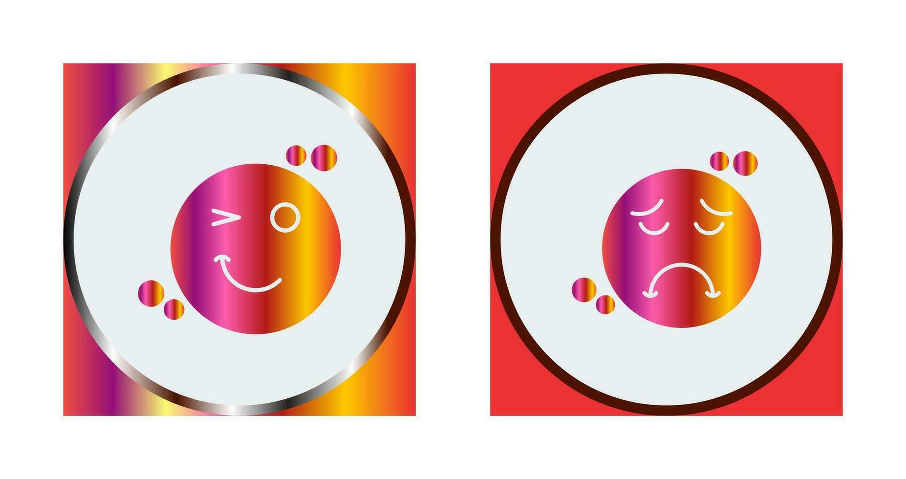 Wink and Sad Icon vector