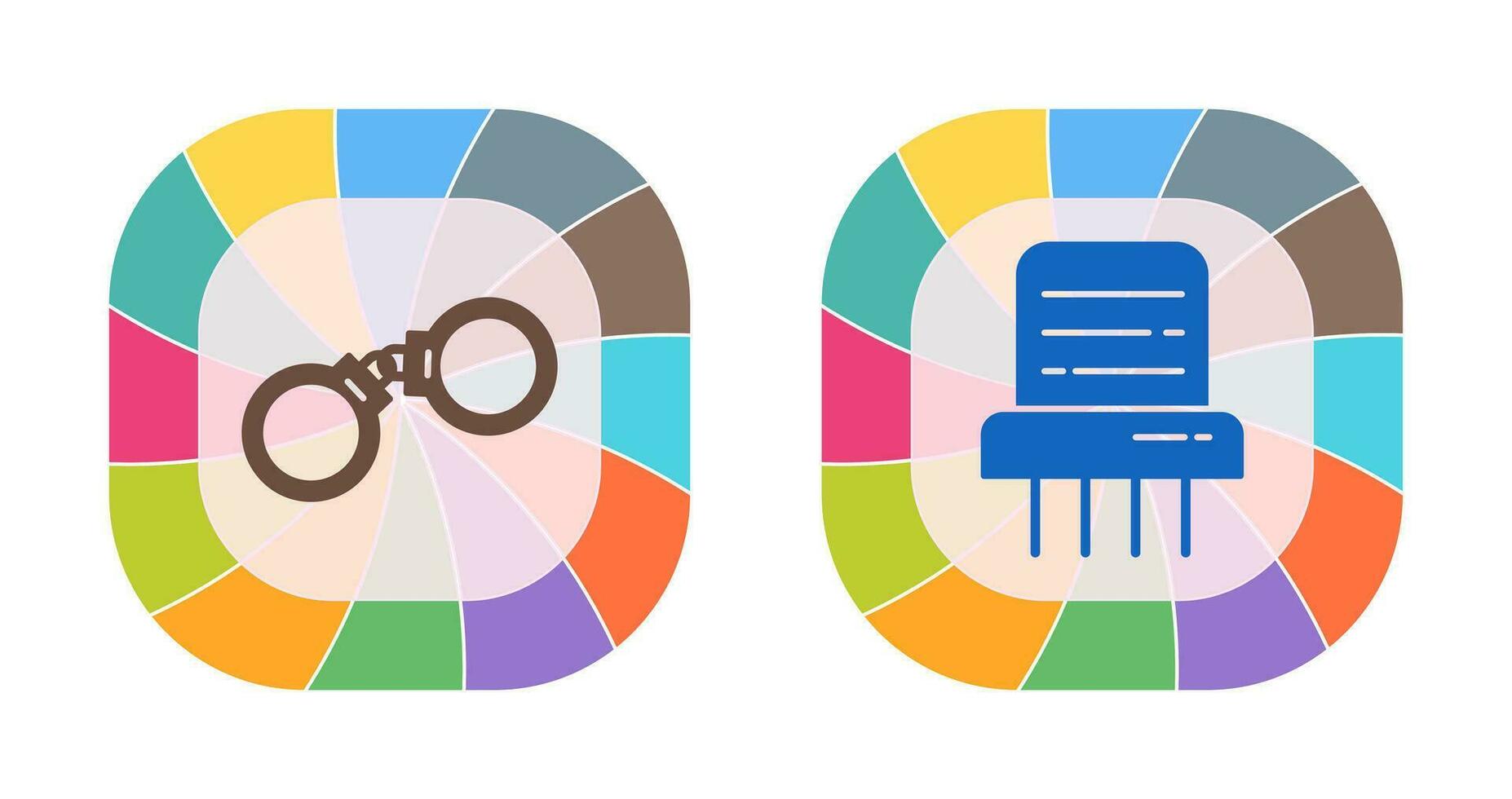 Handcuffs and Paper Shredder Icon vector