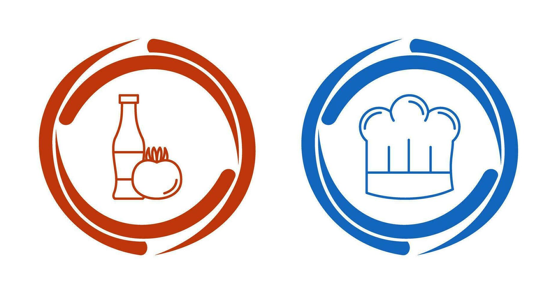 Tomato ketchup and Chef Hat Icon vector
