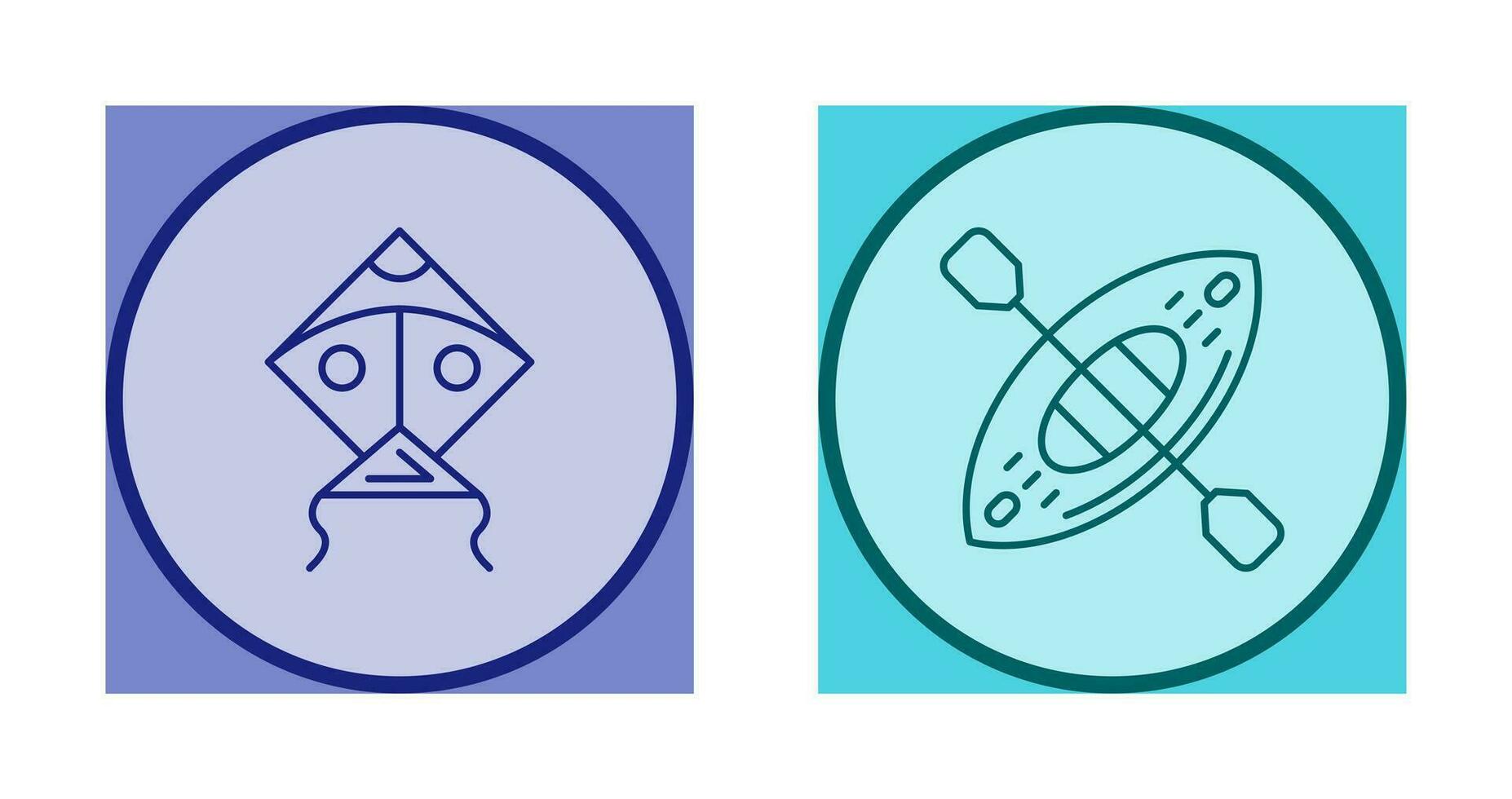Kite and Kayak Icon vector