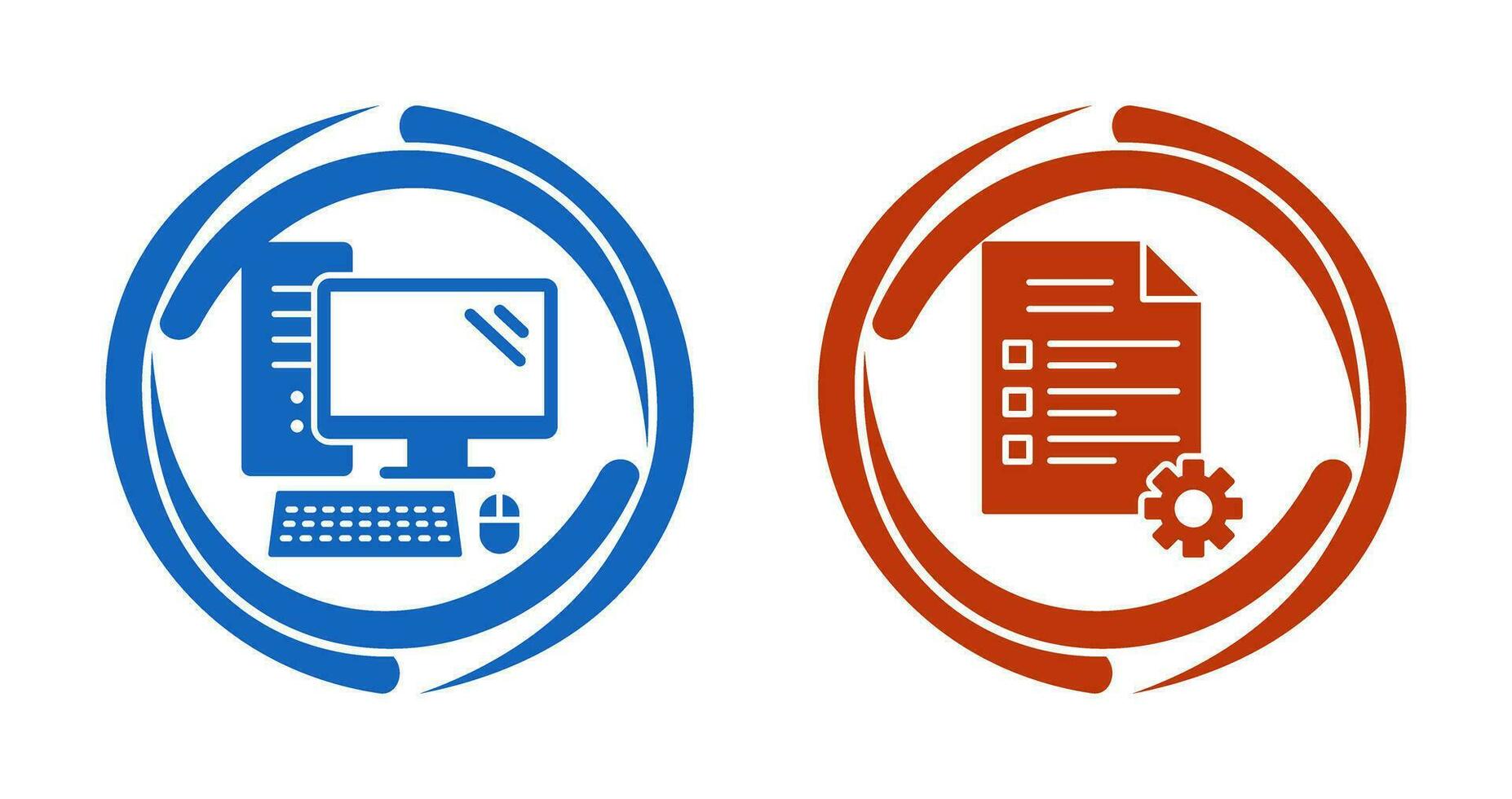 Computer and Test Icon vector
