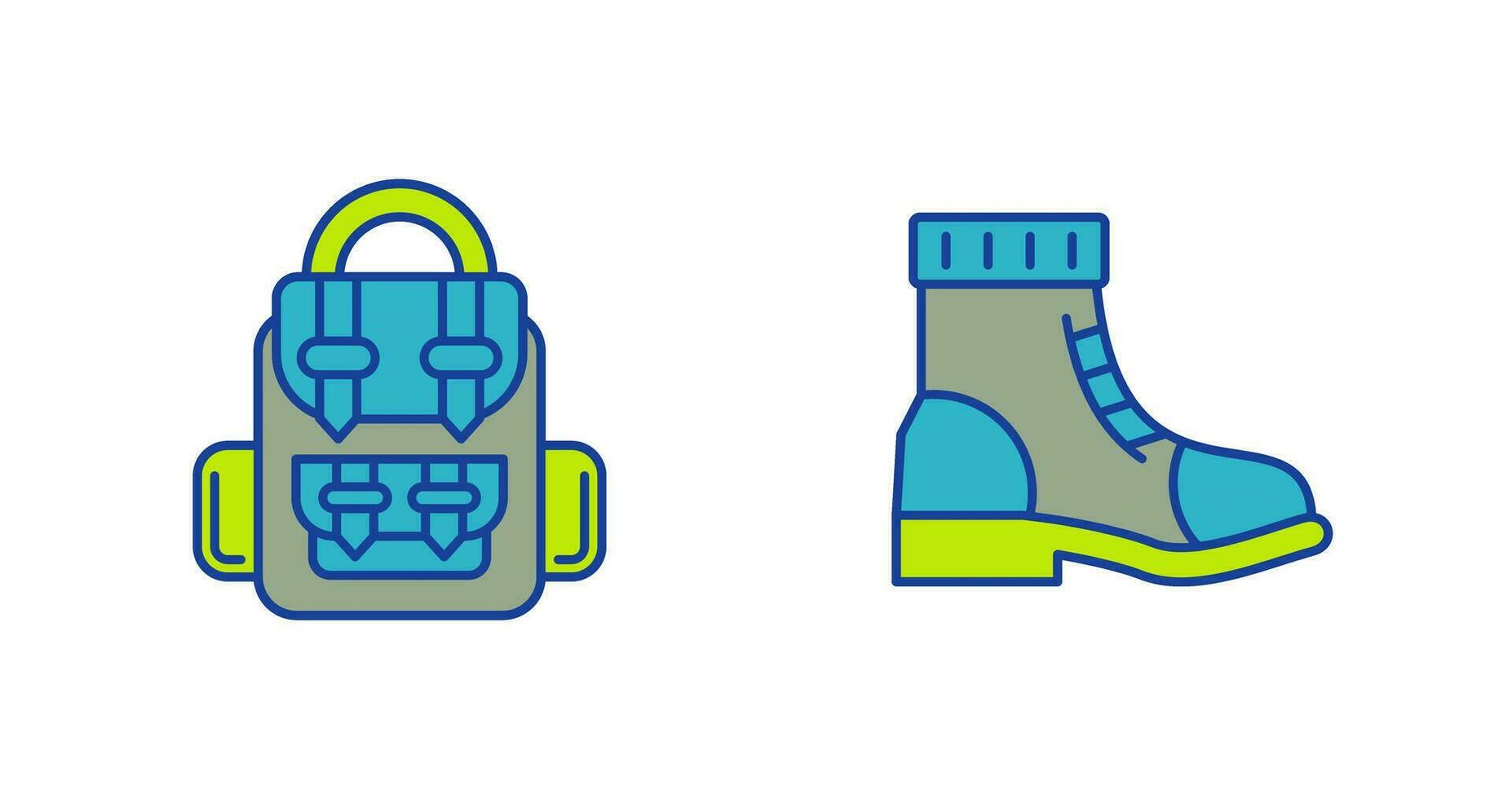 Backpack and Boots Icon vector