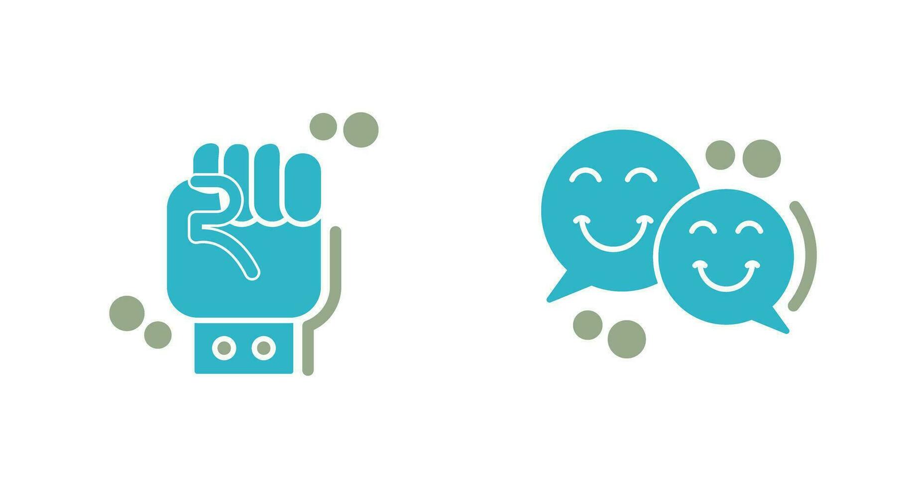 Fist and Chatting Icon vector