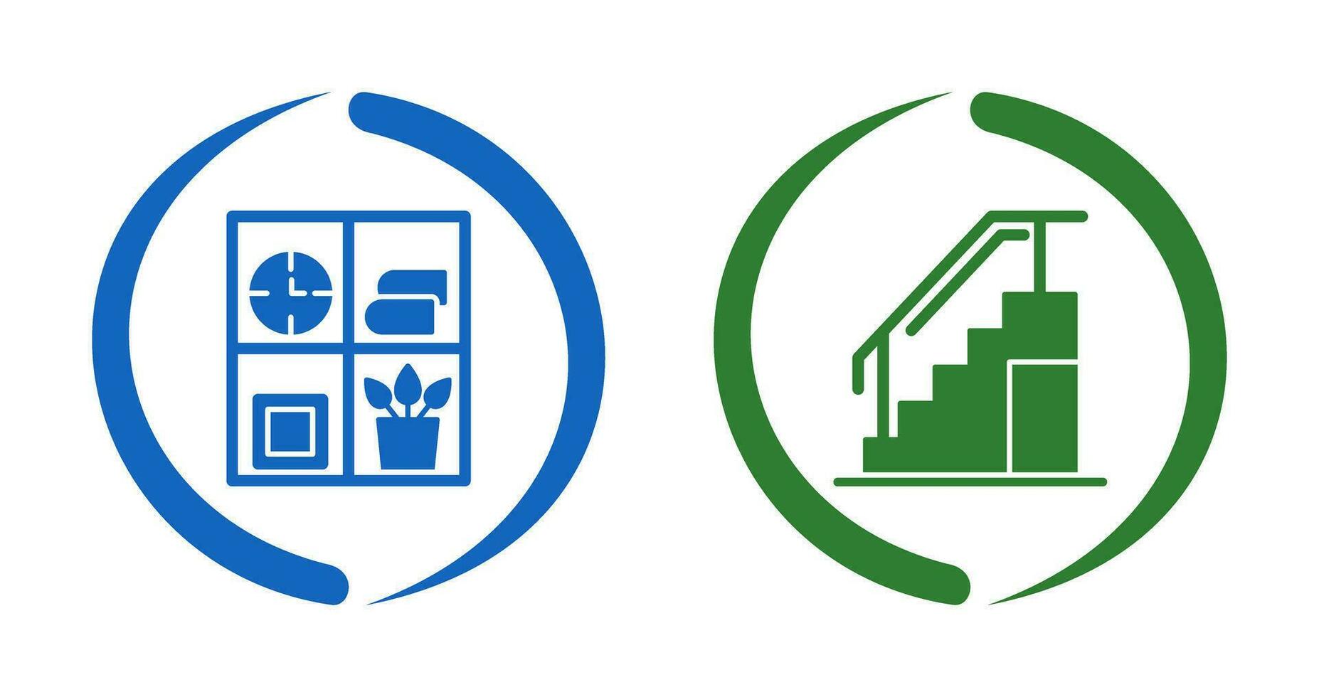 Bookshelf and Stairs Icon vector