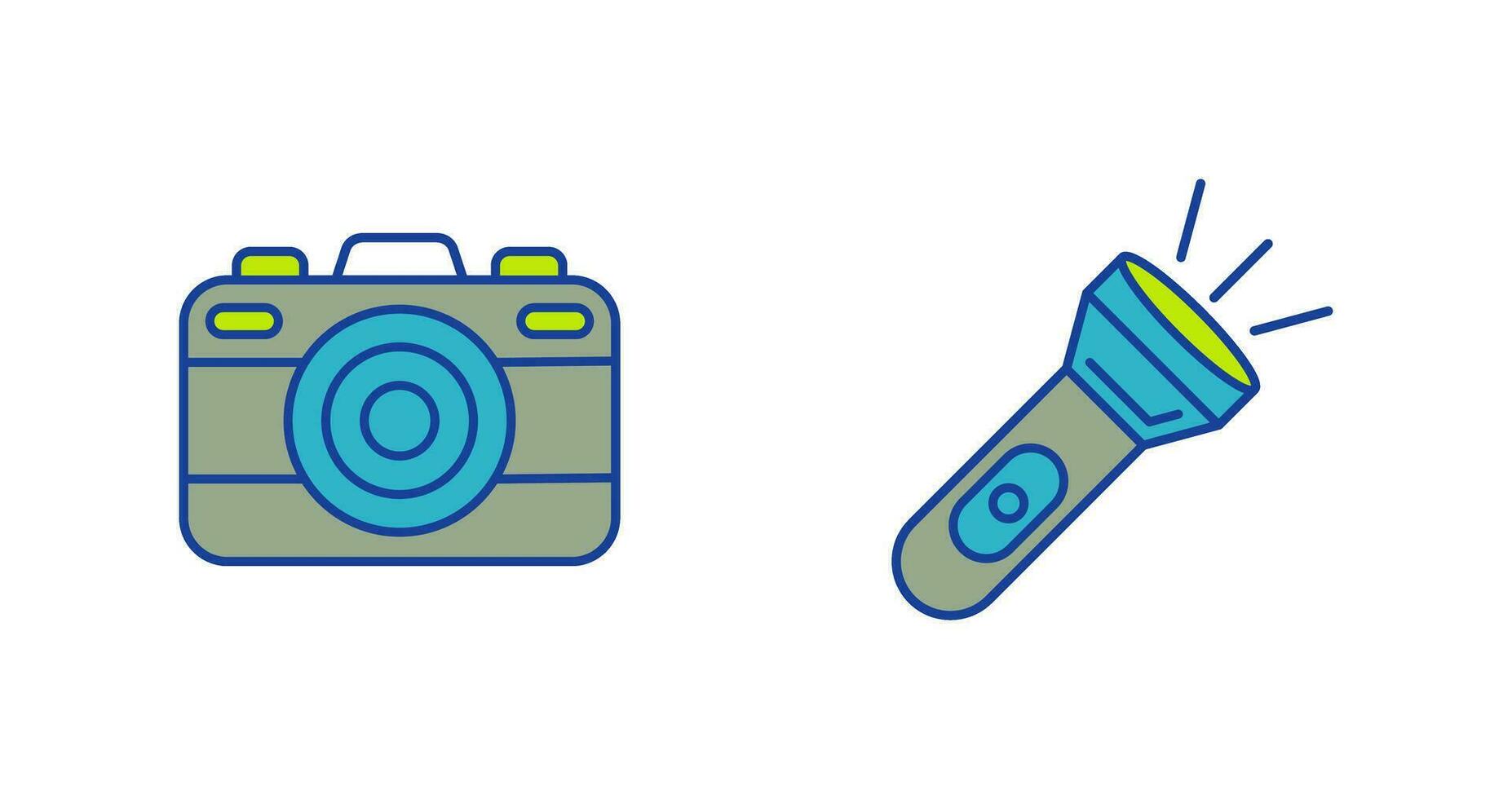 Camera and Flash Light Icon vector