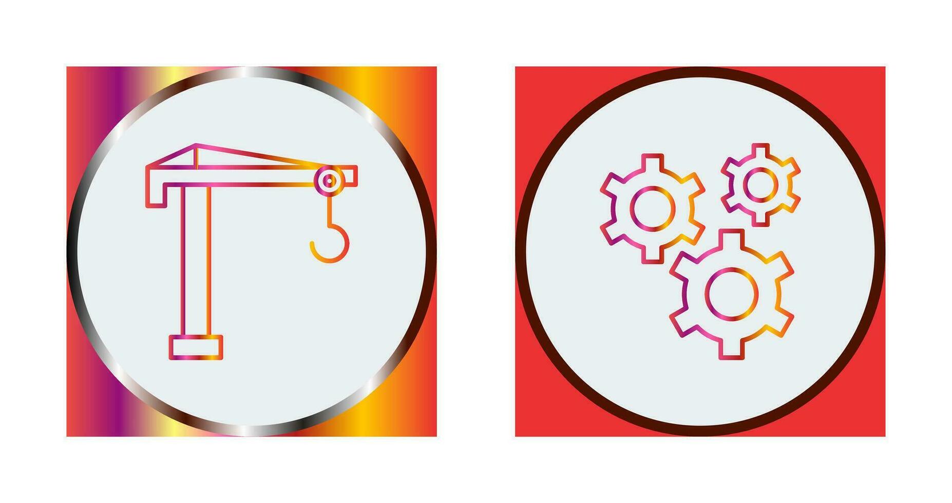 Crane and Gears Icon vector