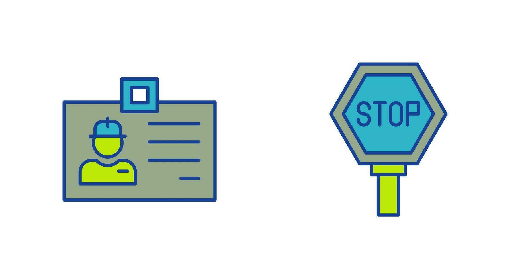 Identity Card and Stop Sign Icon vector