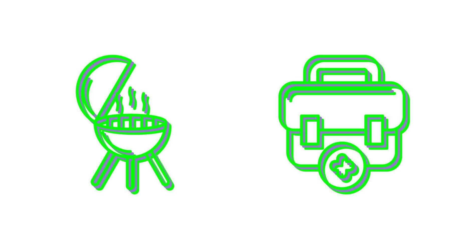 Bbq and First Aid Icon vector