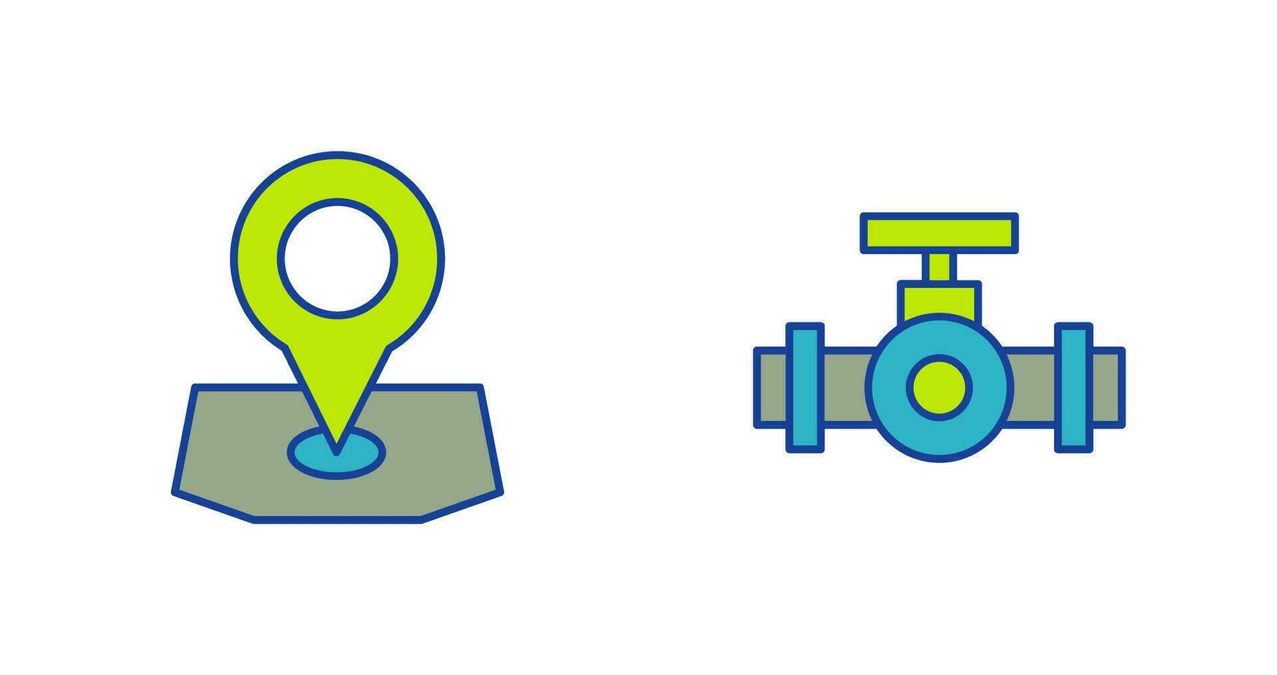 Location and Plumbing Icon vector