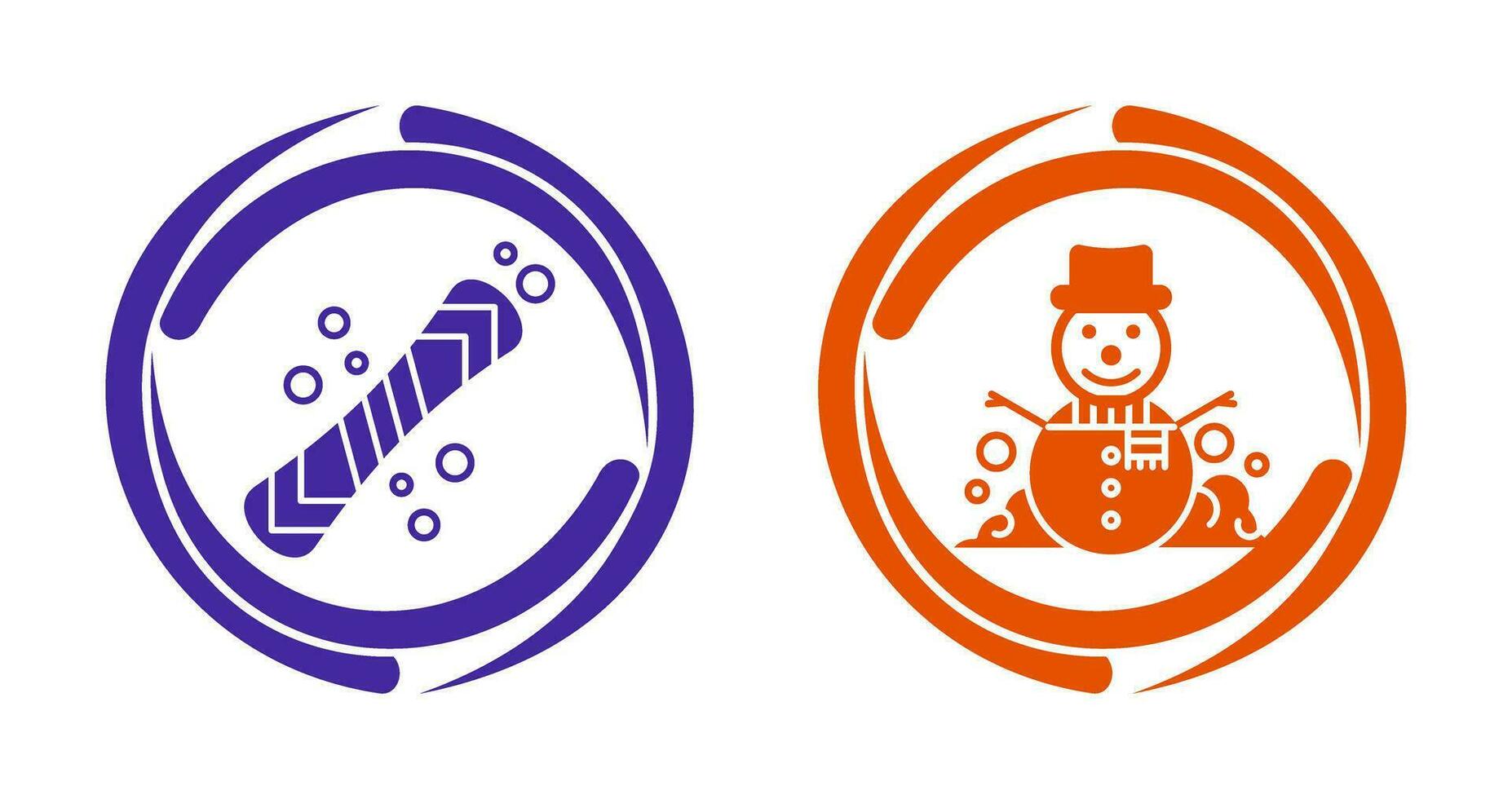 Snowboard and Snowman Icon vector