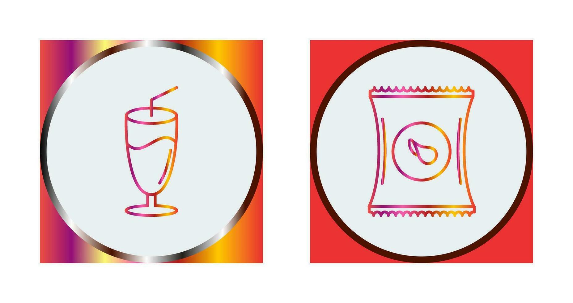 Milkshake and Chips Icon vector