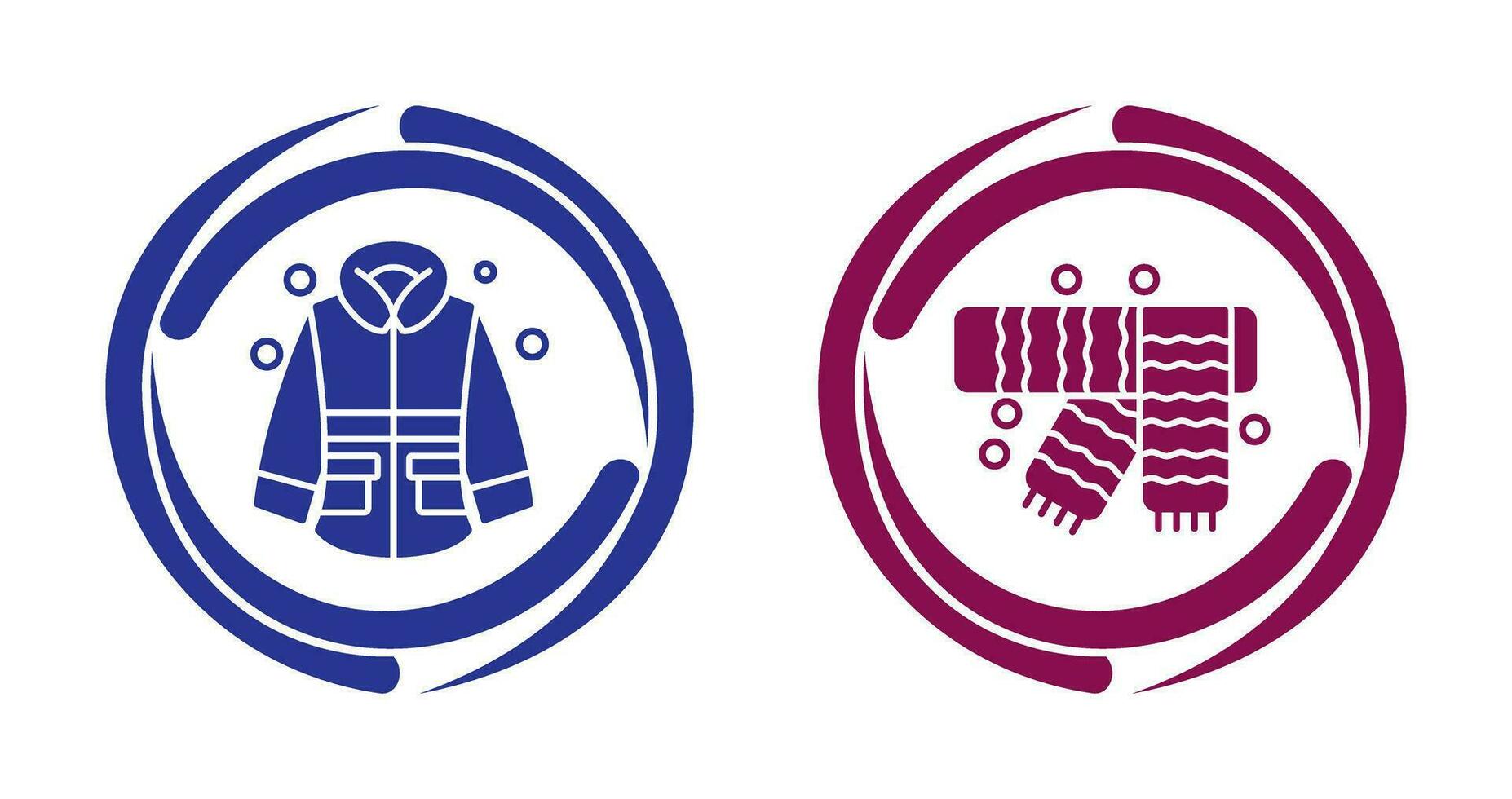 Winter Jacket and Winter Scarf Icon vector