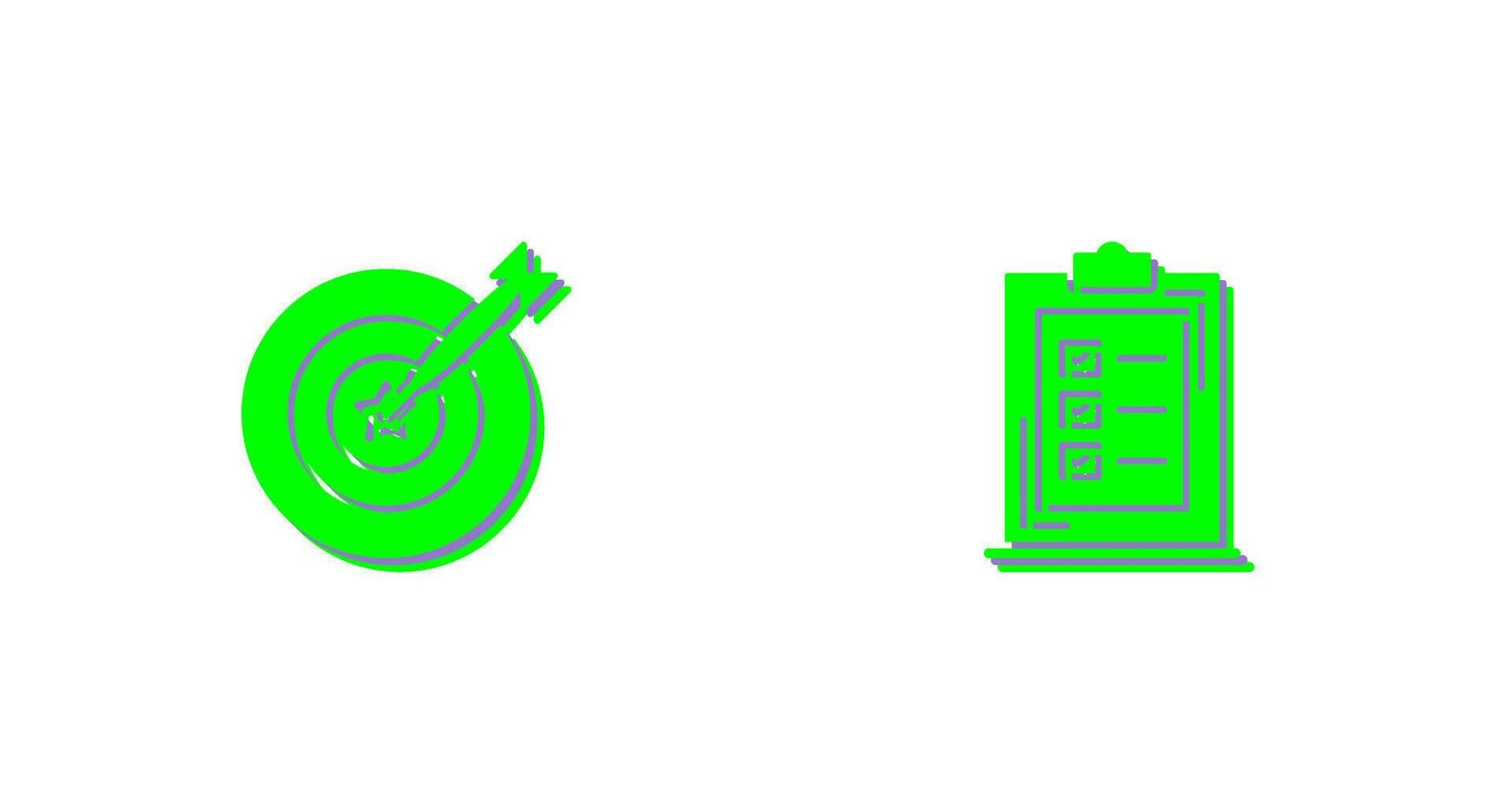 Dart and Checklist Icon vector