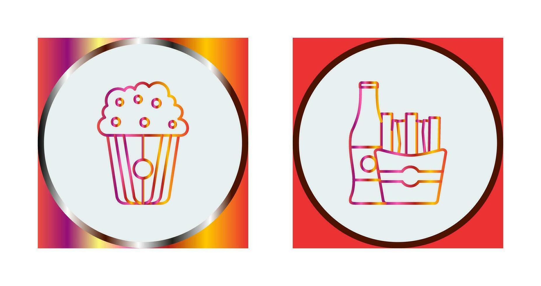 Pop corn and French  Icon vector