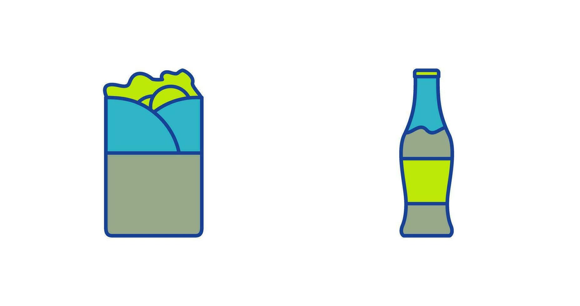 Kebab and Soda Icon vector