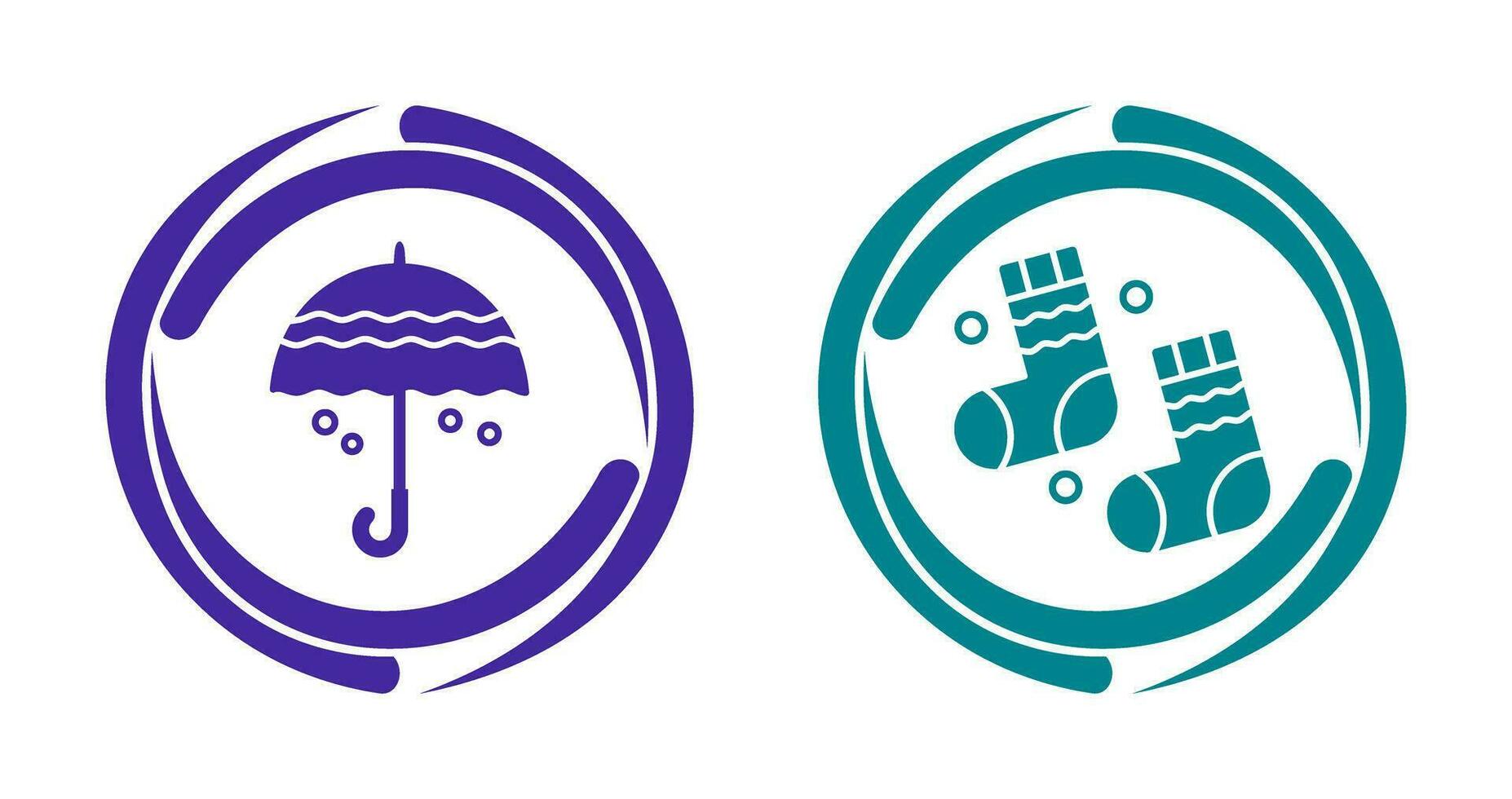 Umbrella and Winter Socks Icon vector