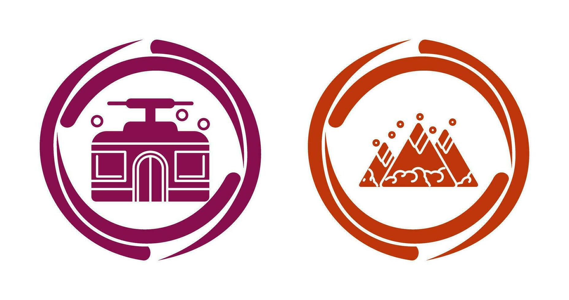 Mountain and Cable Car Icon vector