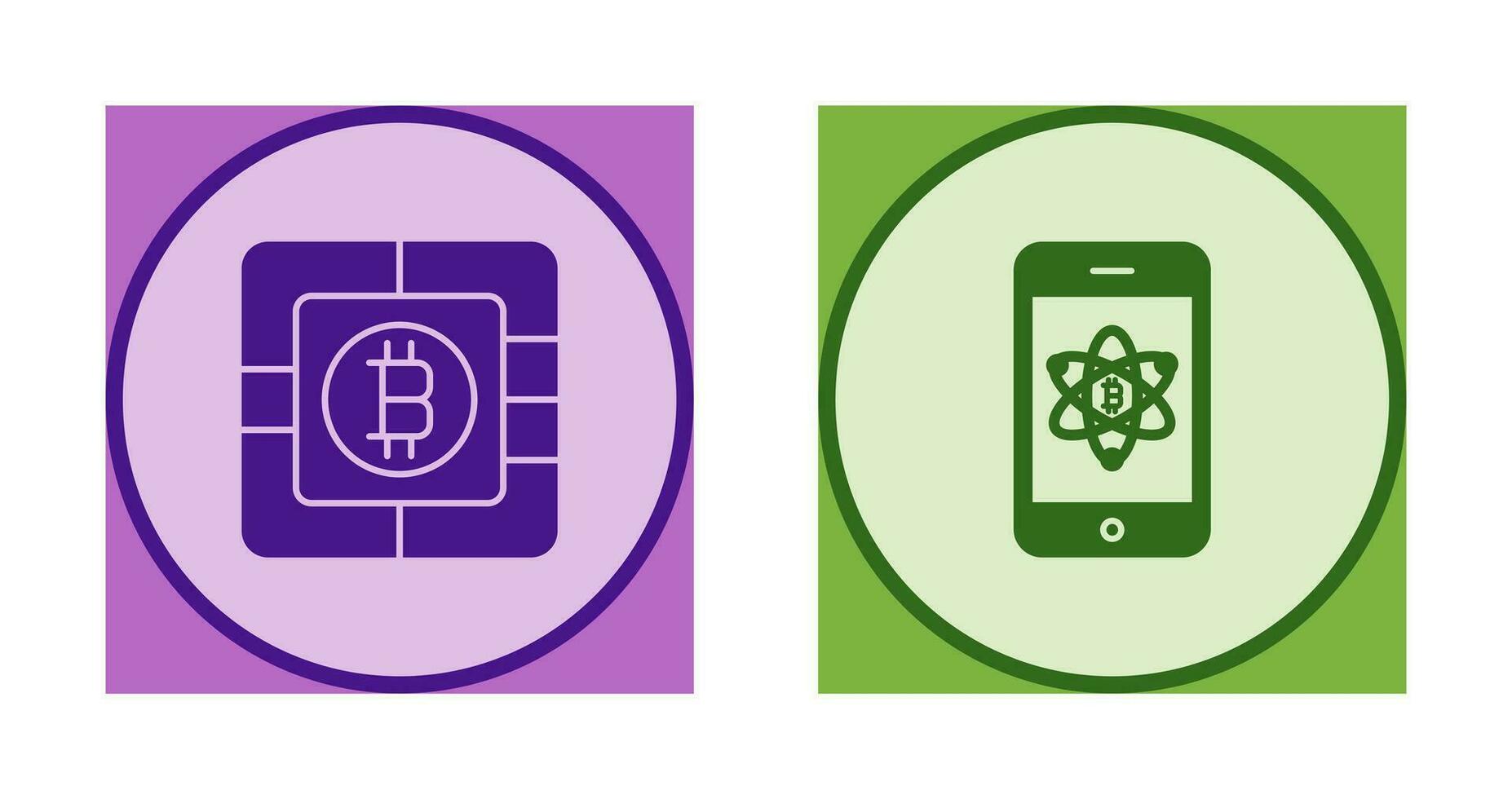 Bitcoin Chip and Mobile Icon vector