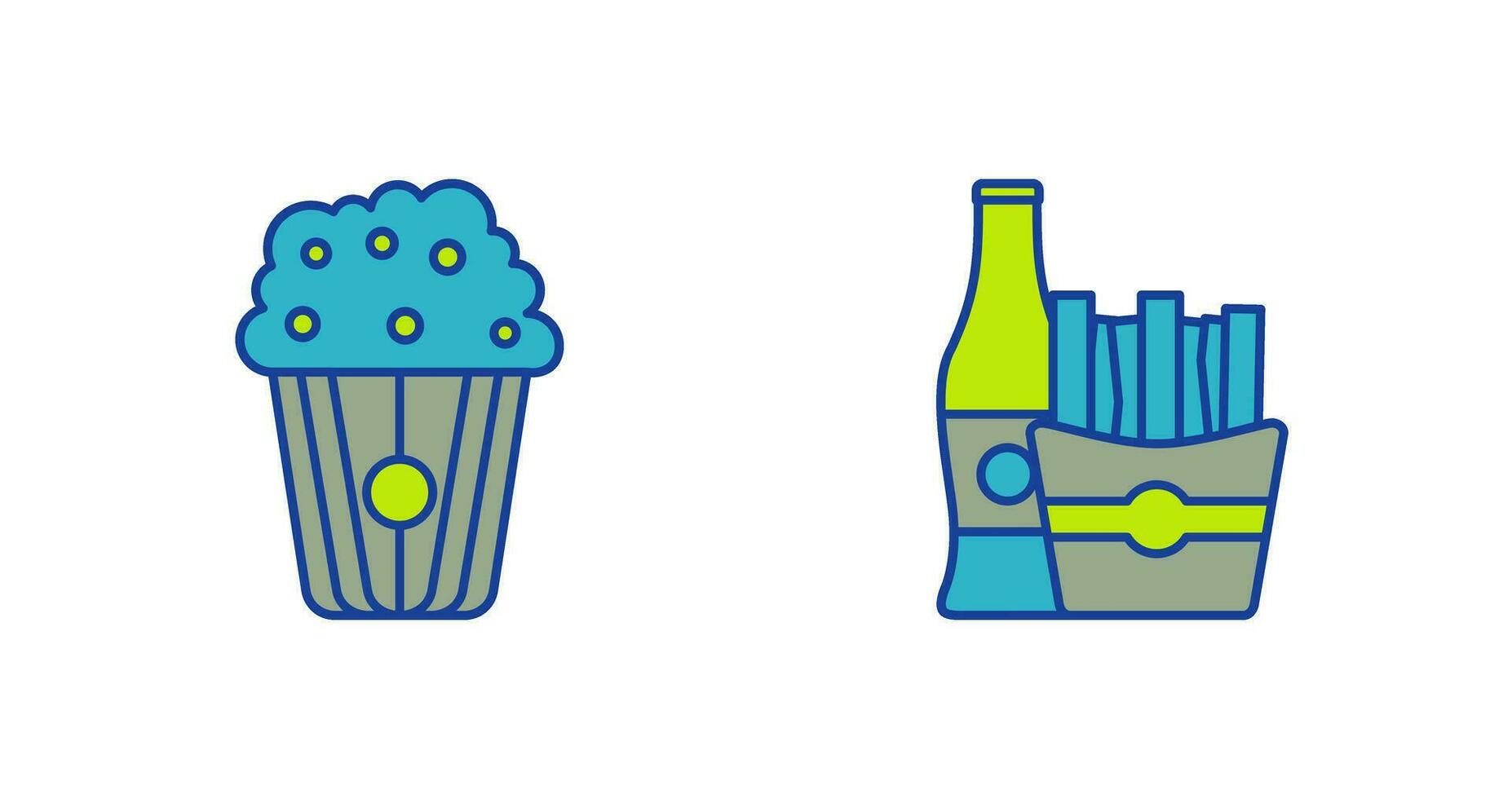Pop corn and French  Icon vector